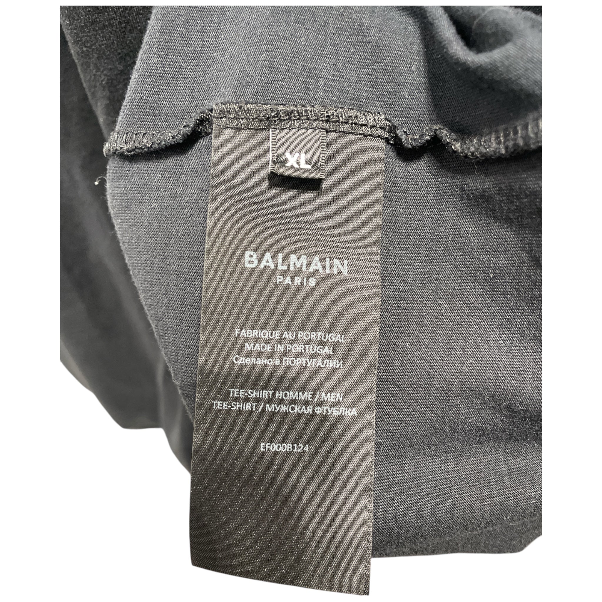 BALMAIN/T-Shirt/XL/Cotton/BLK/Balmain Logo-T view 4