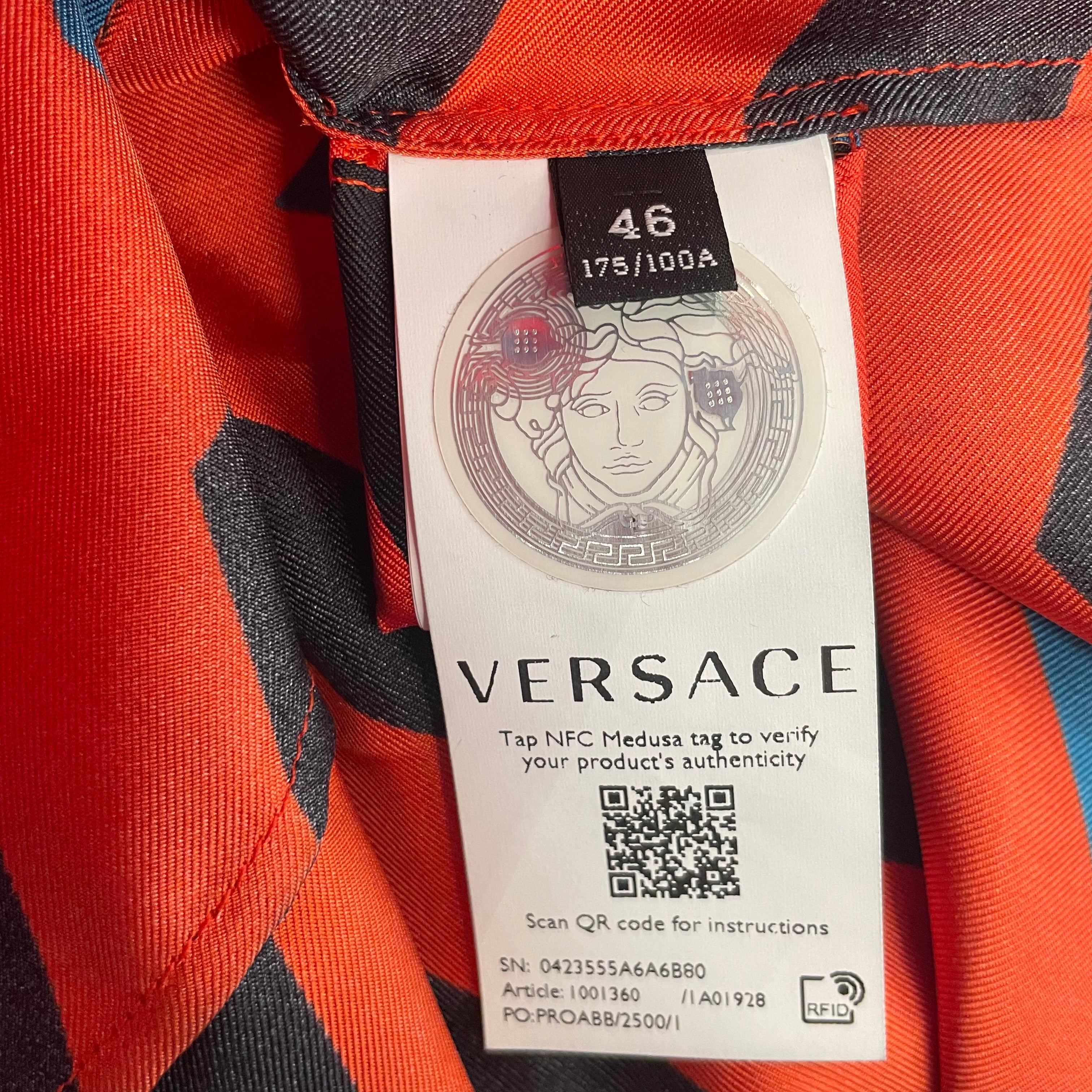GIANNI VERSACE/Polo Shirt/46/Silk/RED/All Over Print/ALL OVER LOGO SILK view 4