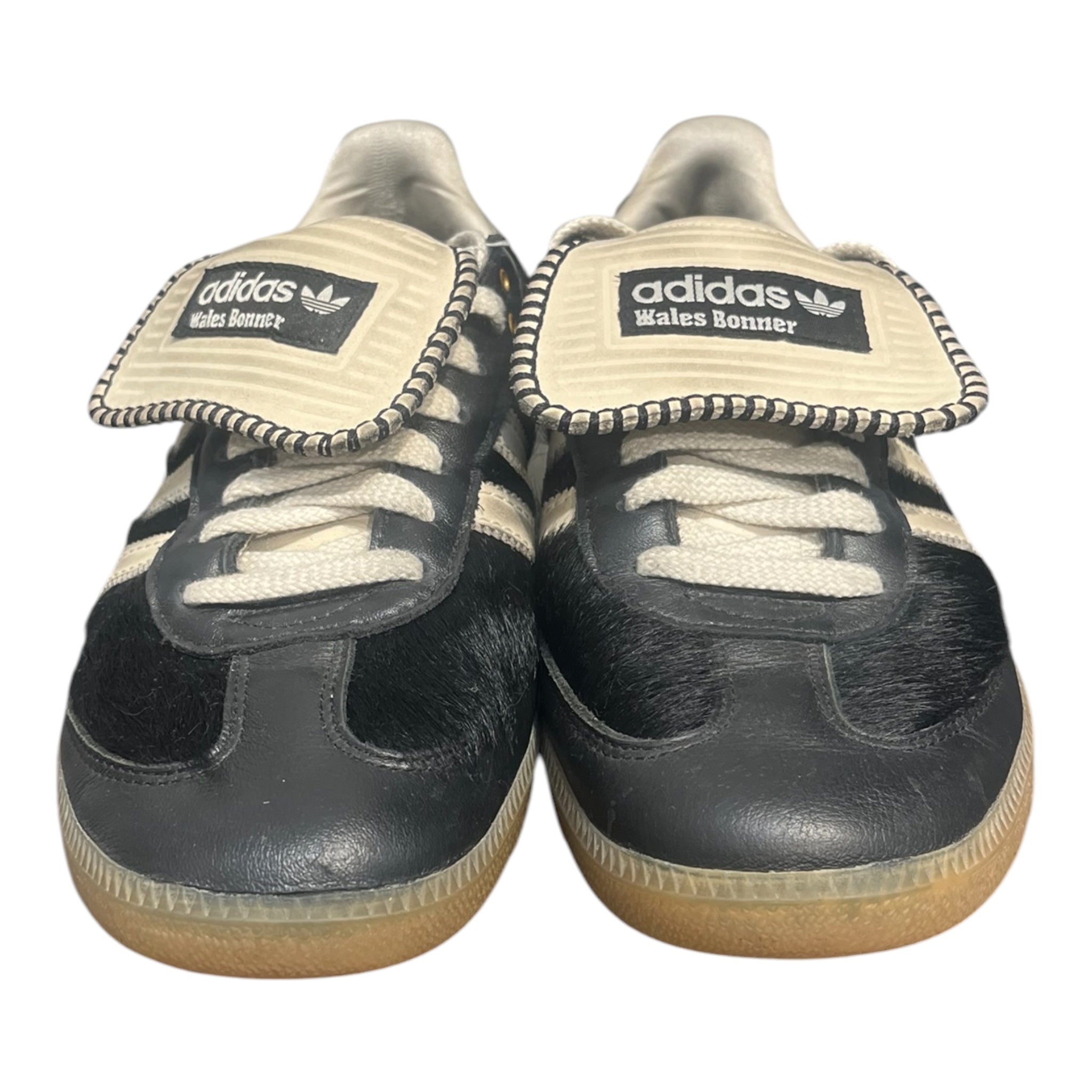 WALES BONNER/adidas/Low-Sneakers/US 9.5/Leather/BLK/PONY HAIR view 2