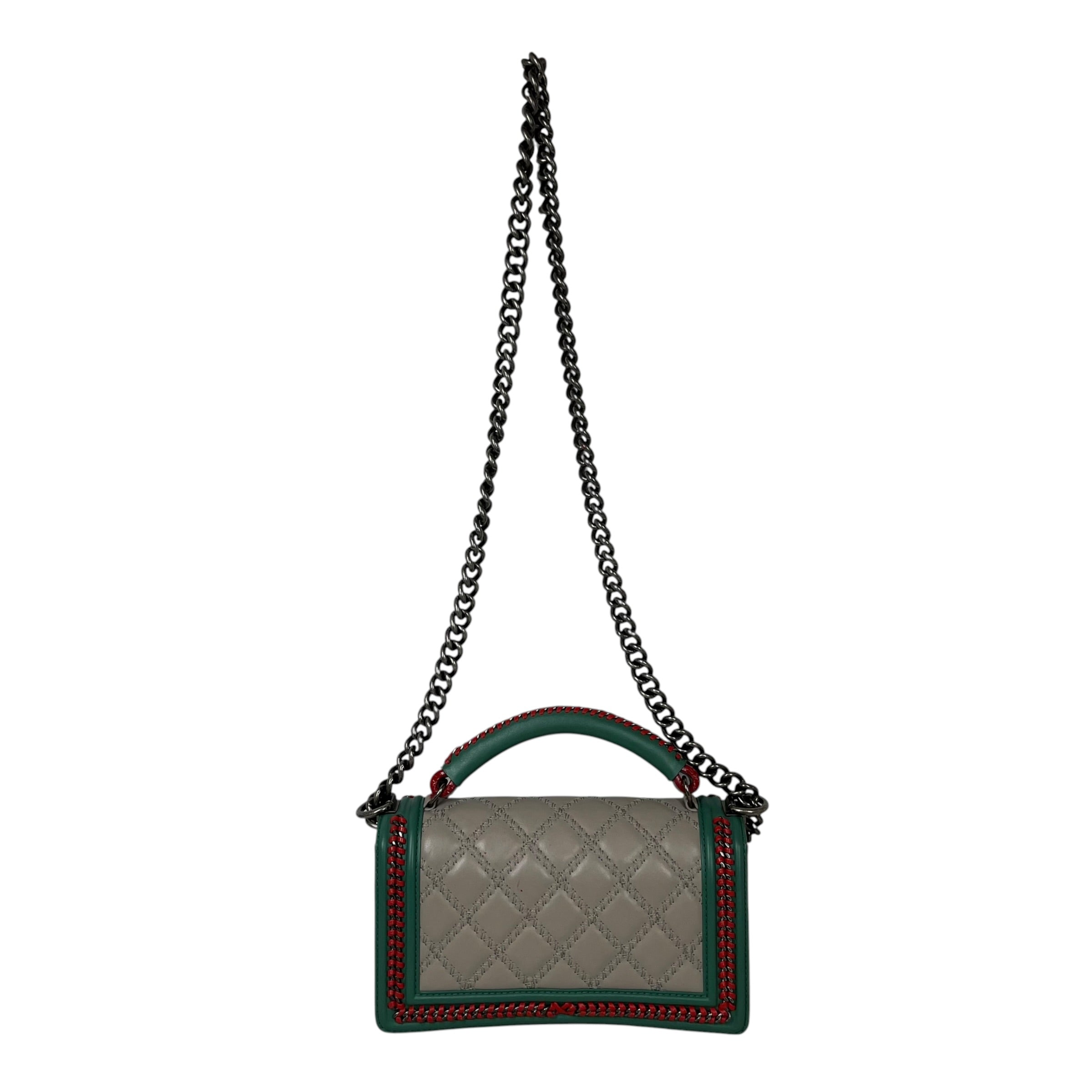 CHANEL/Cross Body Bag/Leather/GRY/Paris Salzburg Green/Red view 2