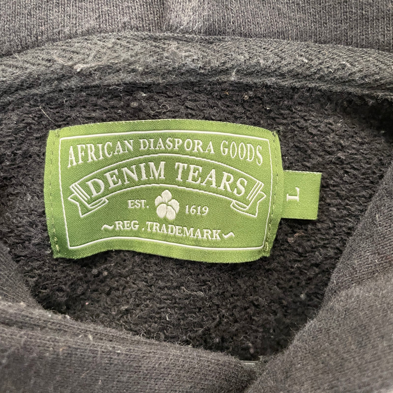 DENIM TEARS/Hoodie/L/Cotton/BLK/