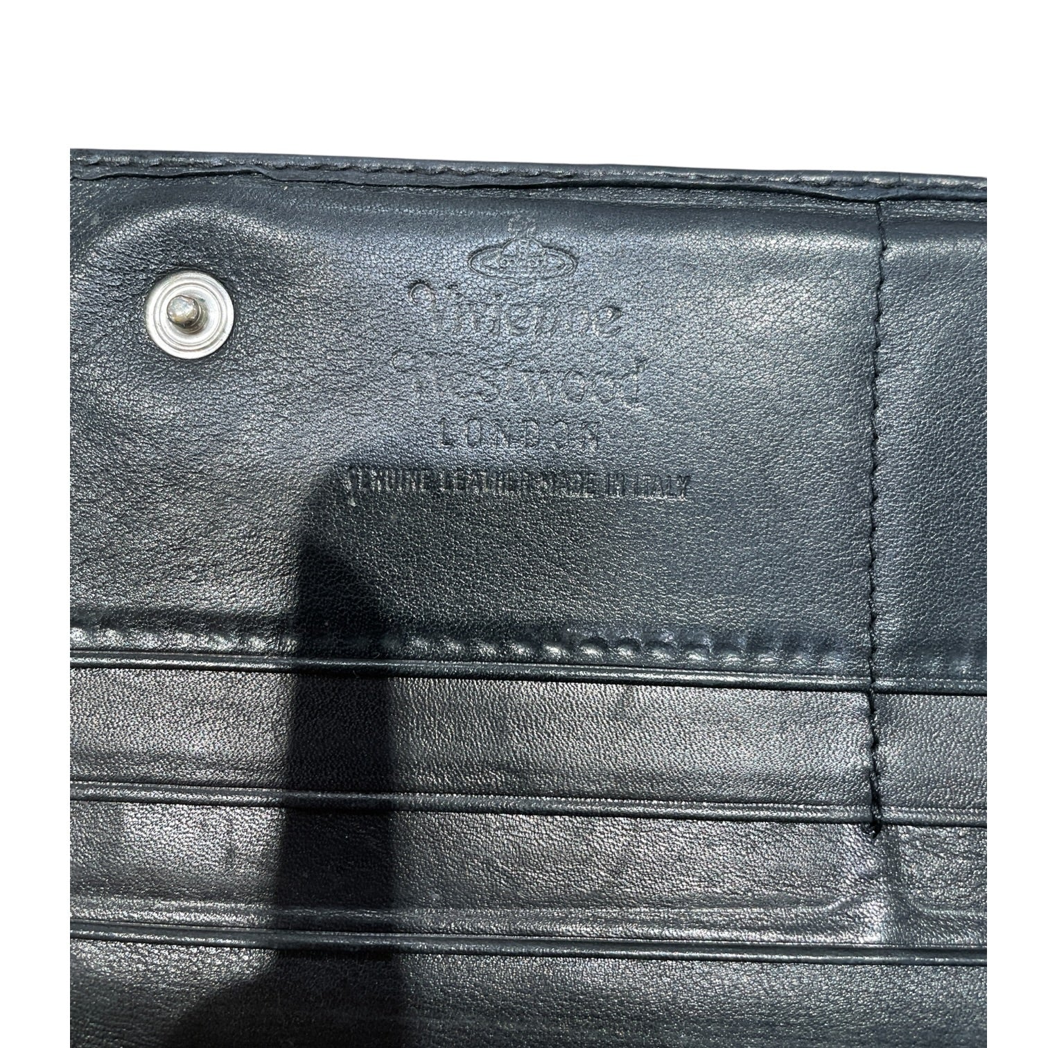 Vivienne Westwood/Wallet/Leather/BLK/L's/Woven w/ Silver Orb As is view 3
