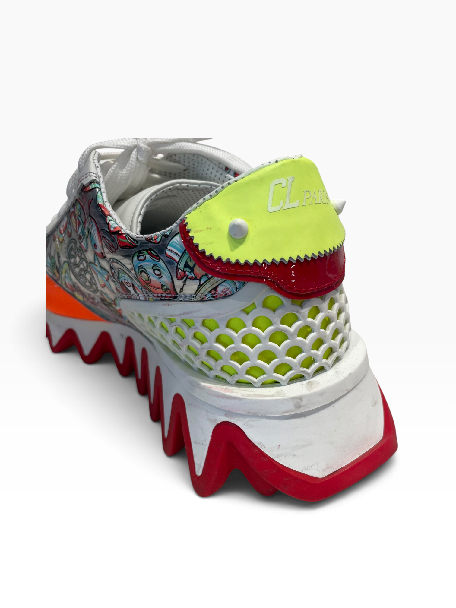 Christian Louboutin/Low-Sneakers/EU 41.5/All Over Print/Leather/MLT/LOUBISHARK view 4