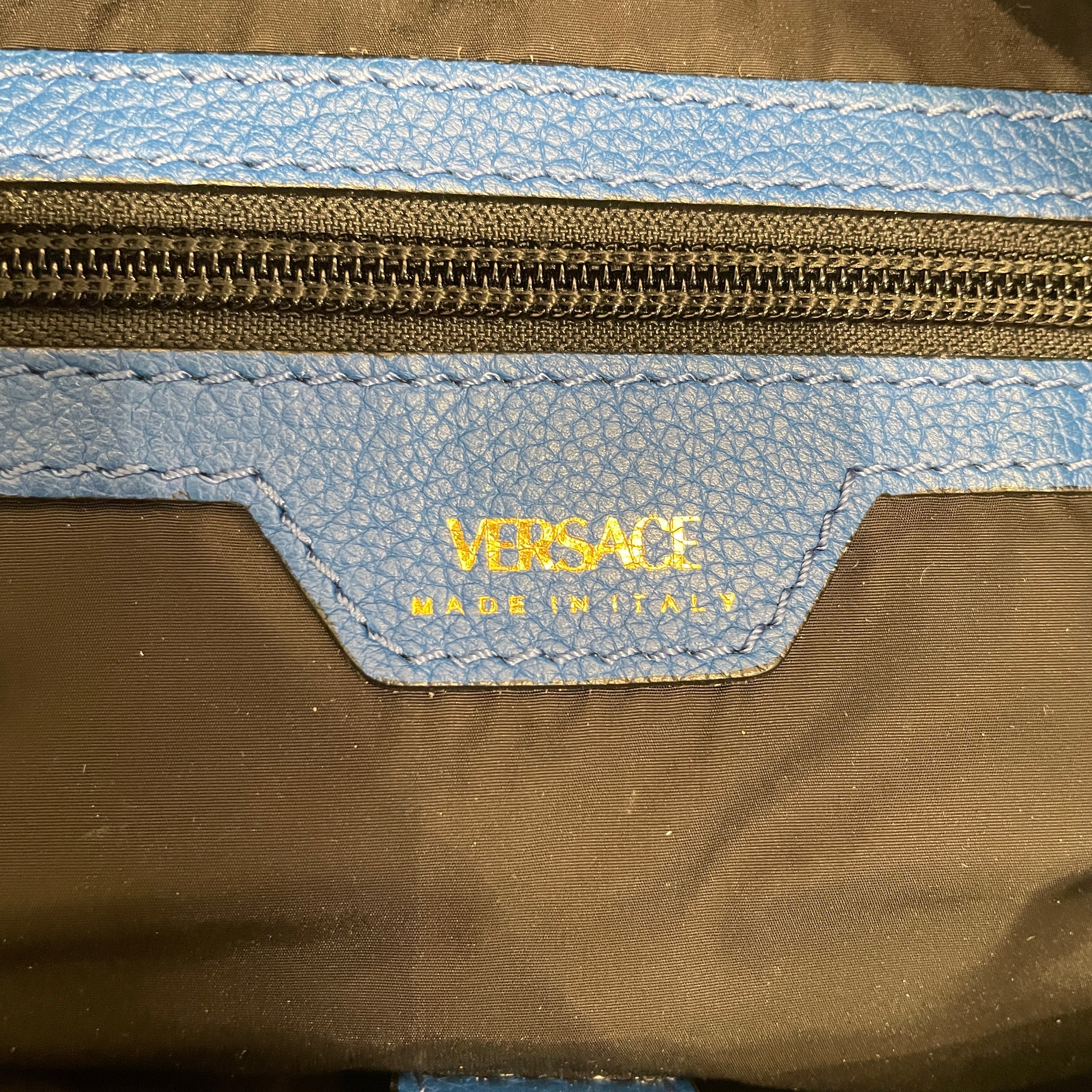 VERSACE/Backpack/Leather/BLU/LEATHER BACKPACK W/ PATCHES view 6
