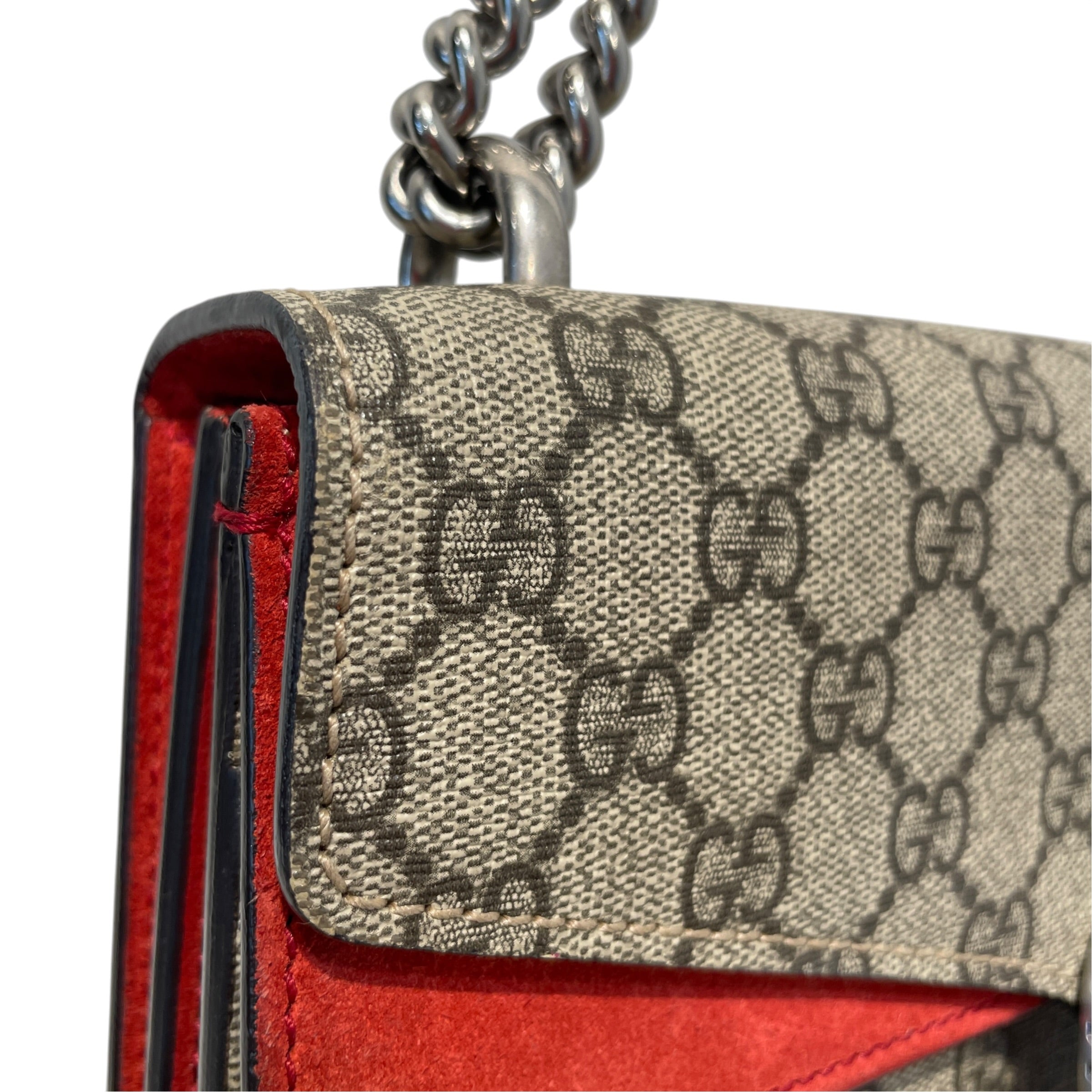 GUCCI/Cross Body Bag/Monogram/Leather/RED/Dionysus ag view 6