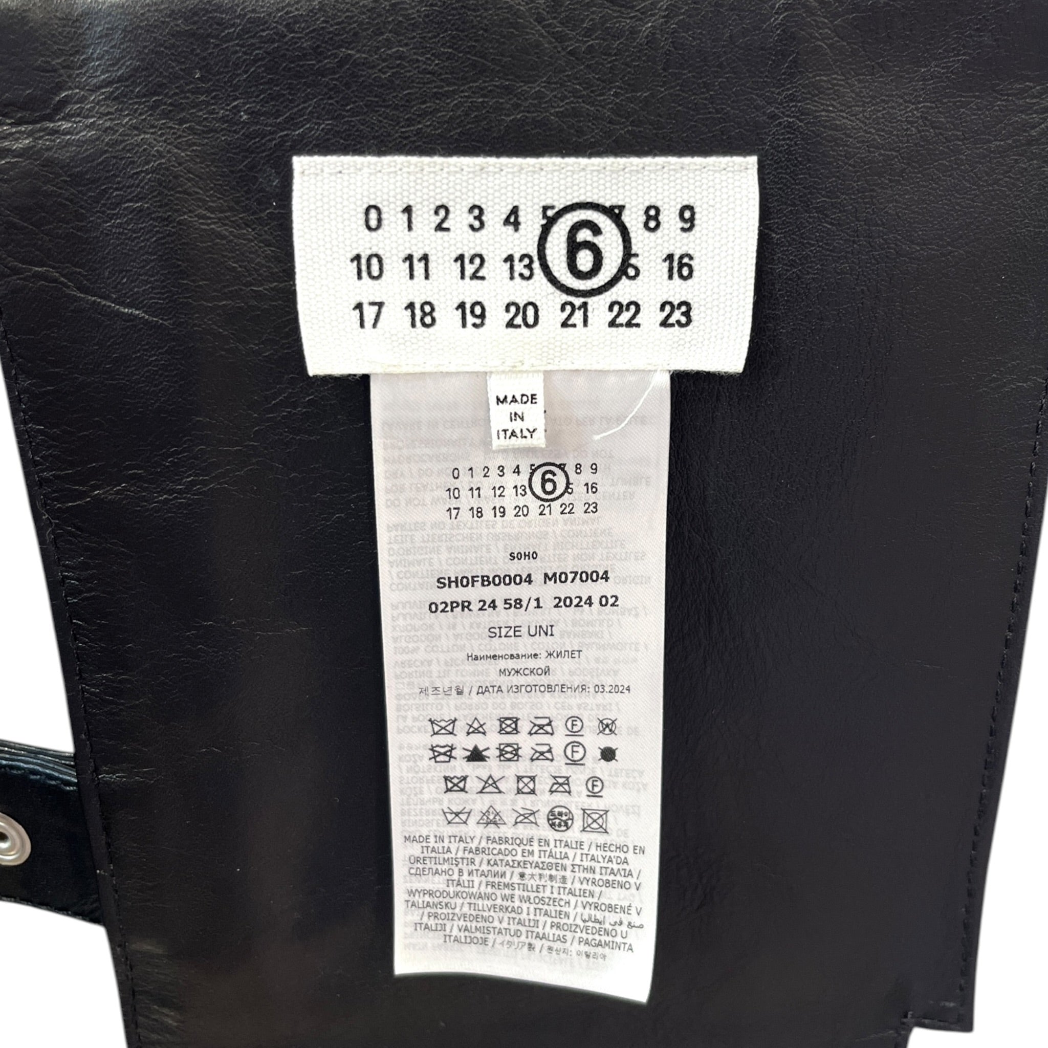 MM6/Vest/Leather/BLK/Utility/HARNESS STYLE W/ POCKETS view 3