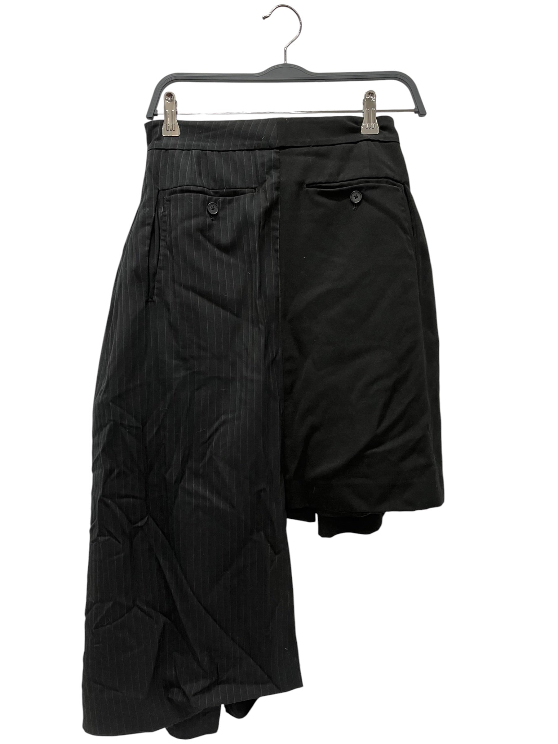 Feng Chen Wang/Long Skirt/M/Stripe/Cotton/BLK/Pleated/AYSYMETRIC PLEAETED PCKT view 2