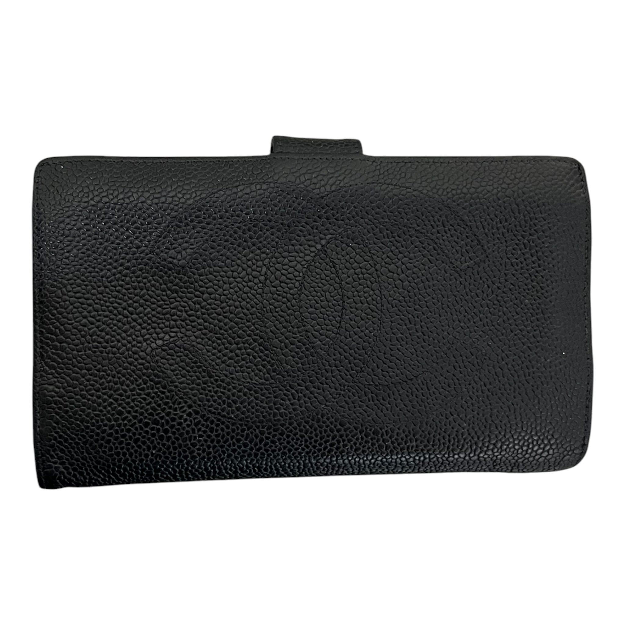 CHANEL/Long Wallet/Leather/BLK/L's/double c view 3