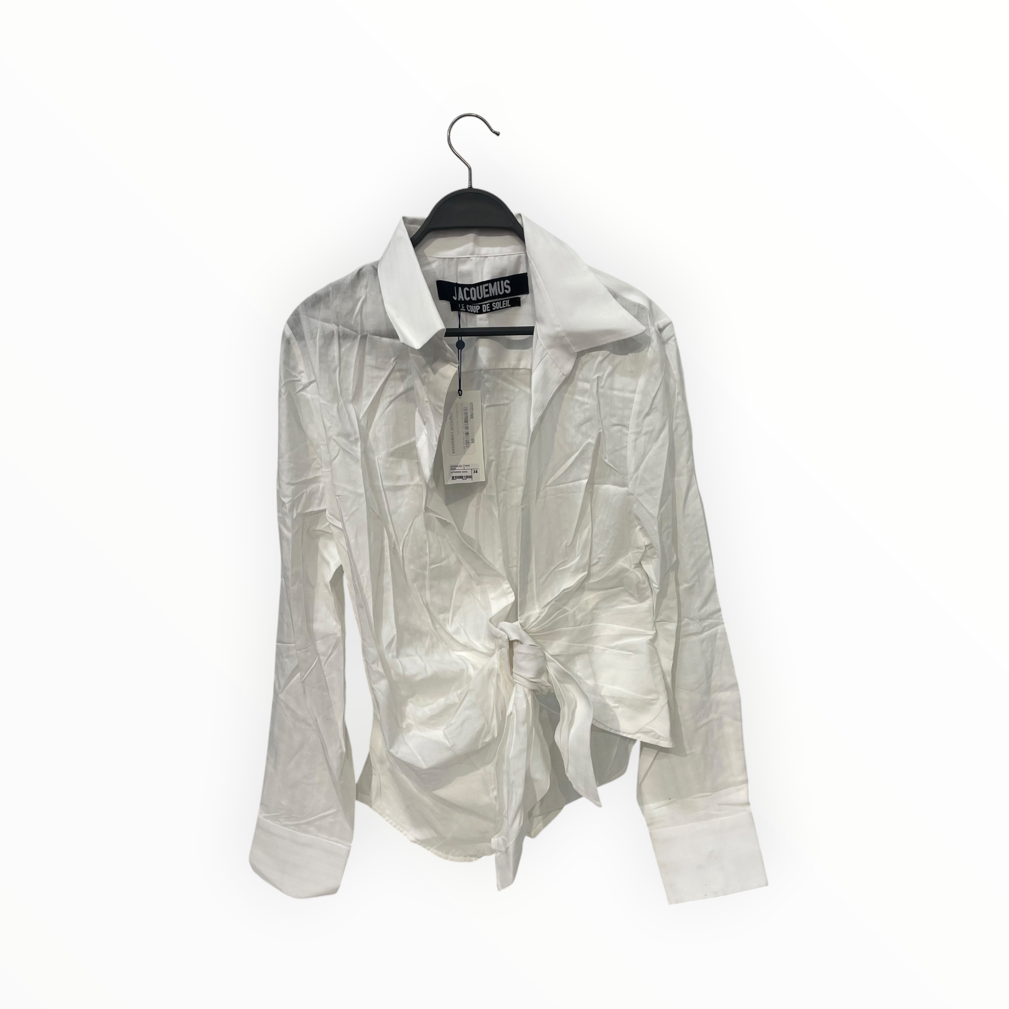 JACQUEMUS/LS Blouse/38/Cotton/WHT/two button collar view 1