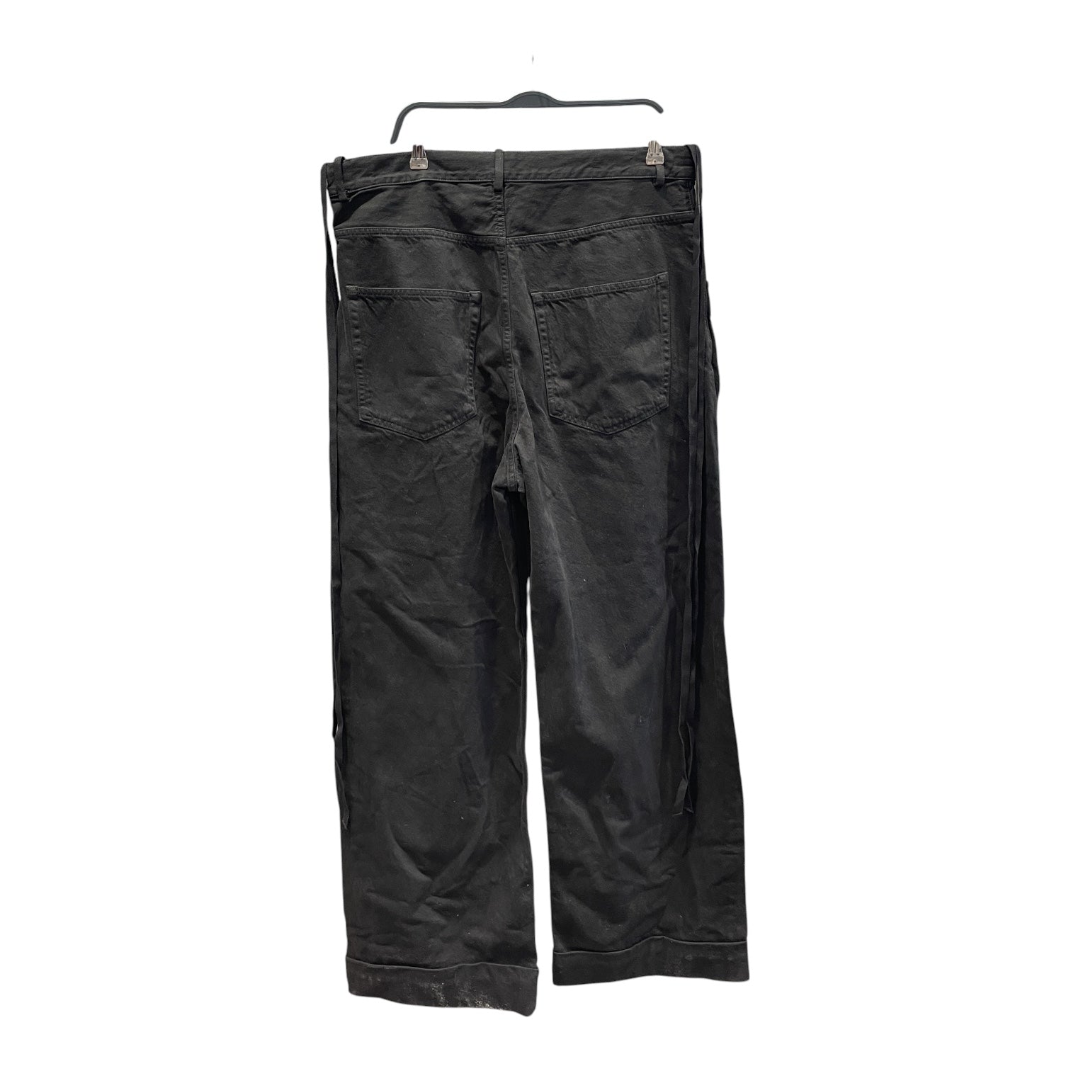 Ann Demeulemeester/Wide Leg Pants/50/Denim/BLK/TIES ON WAIST view 2