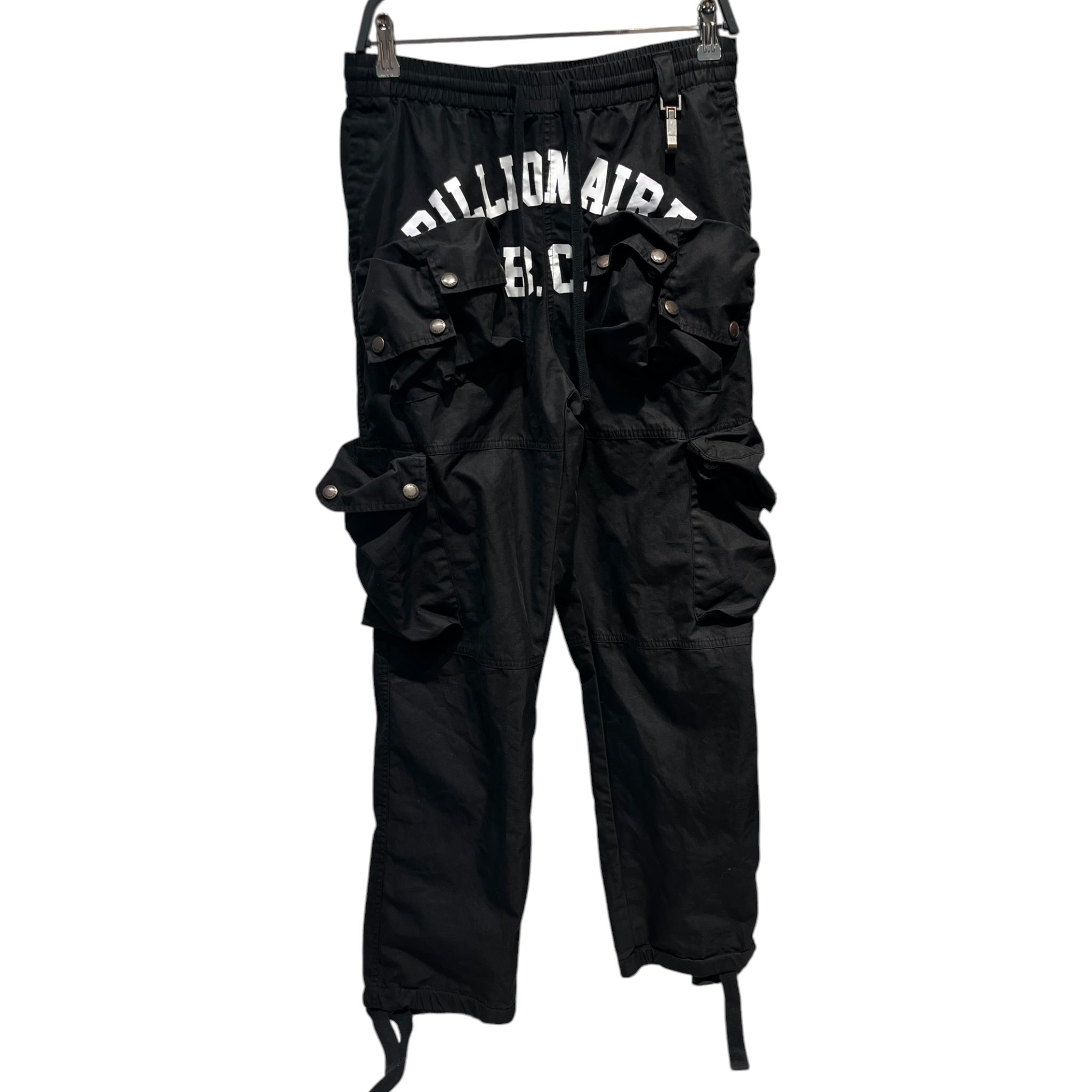 BILLIONAIRE BOYS CLUB/Cargo Pants/M/Cotton/BLK/Graphic/BILLIONAIRE B.C. IN WHITE view 1