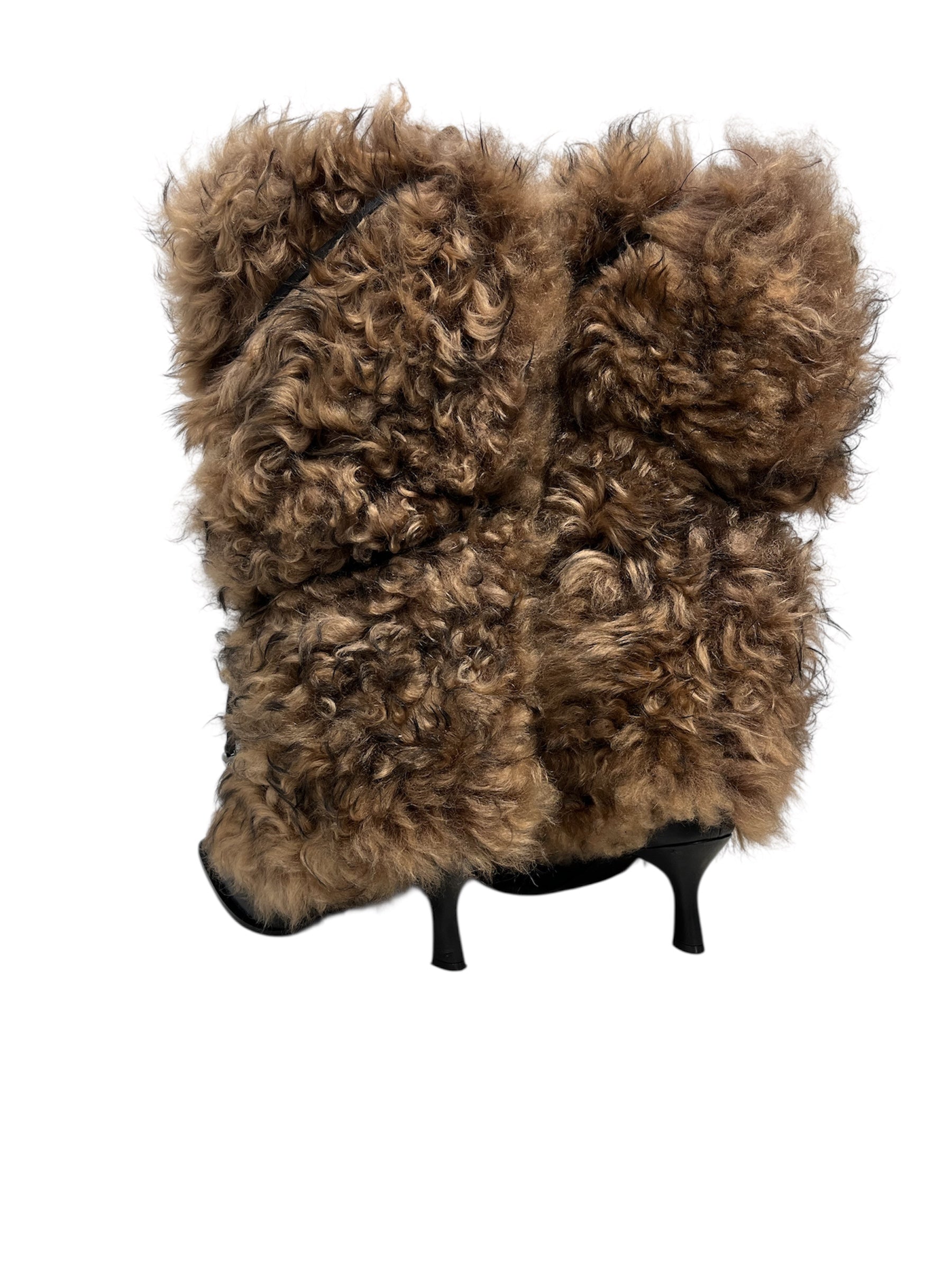 UGG australia/AMBUSH/Boots/US 10/Fur/BRW/fur heel boots strap ties view 2