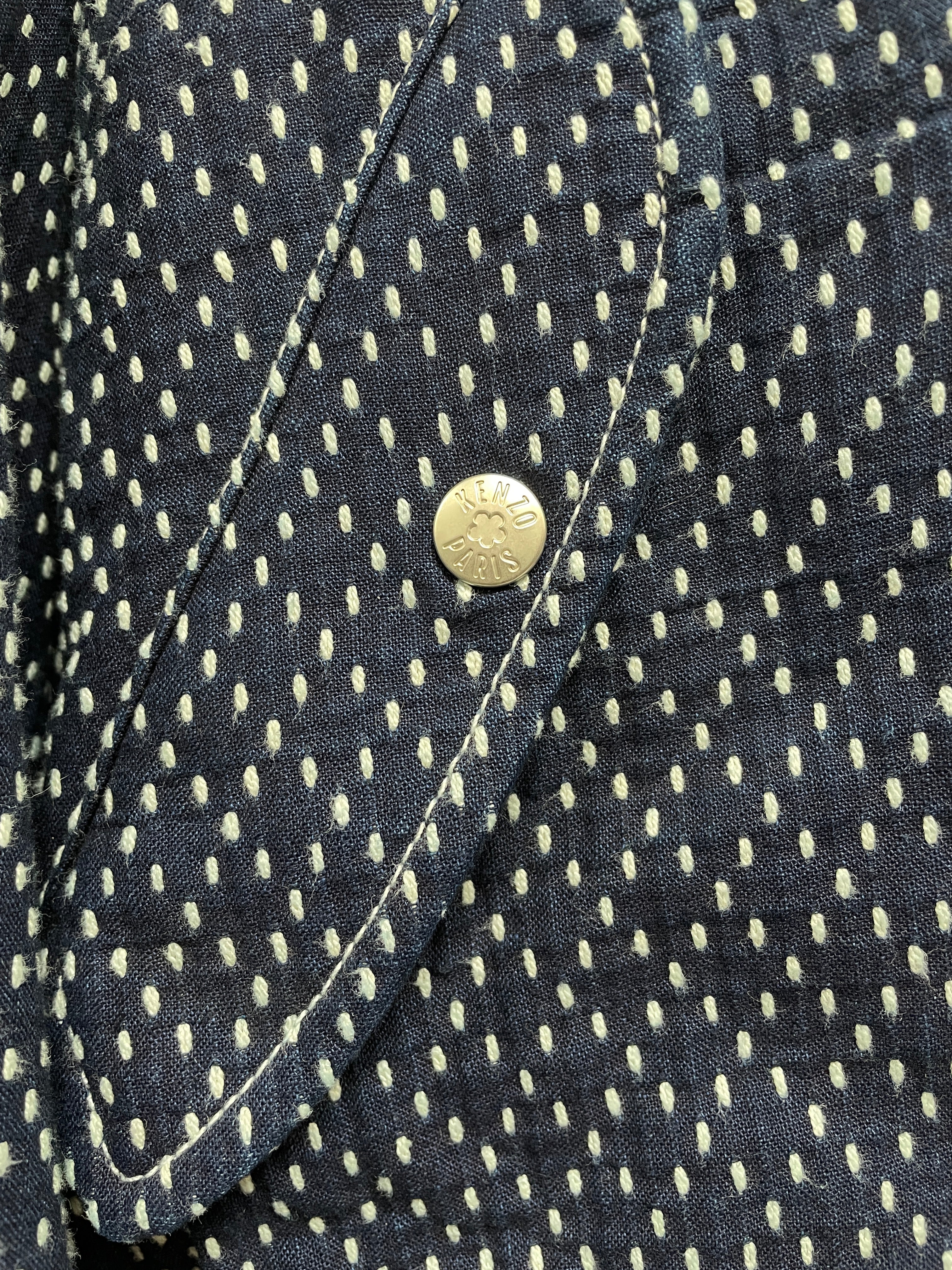 KENZO/Baseball Jkt/L/All Over Print/Cotton/NVY/WHT STITCH LOGO WAIST view 3