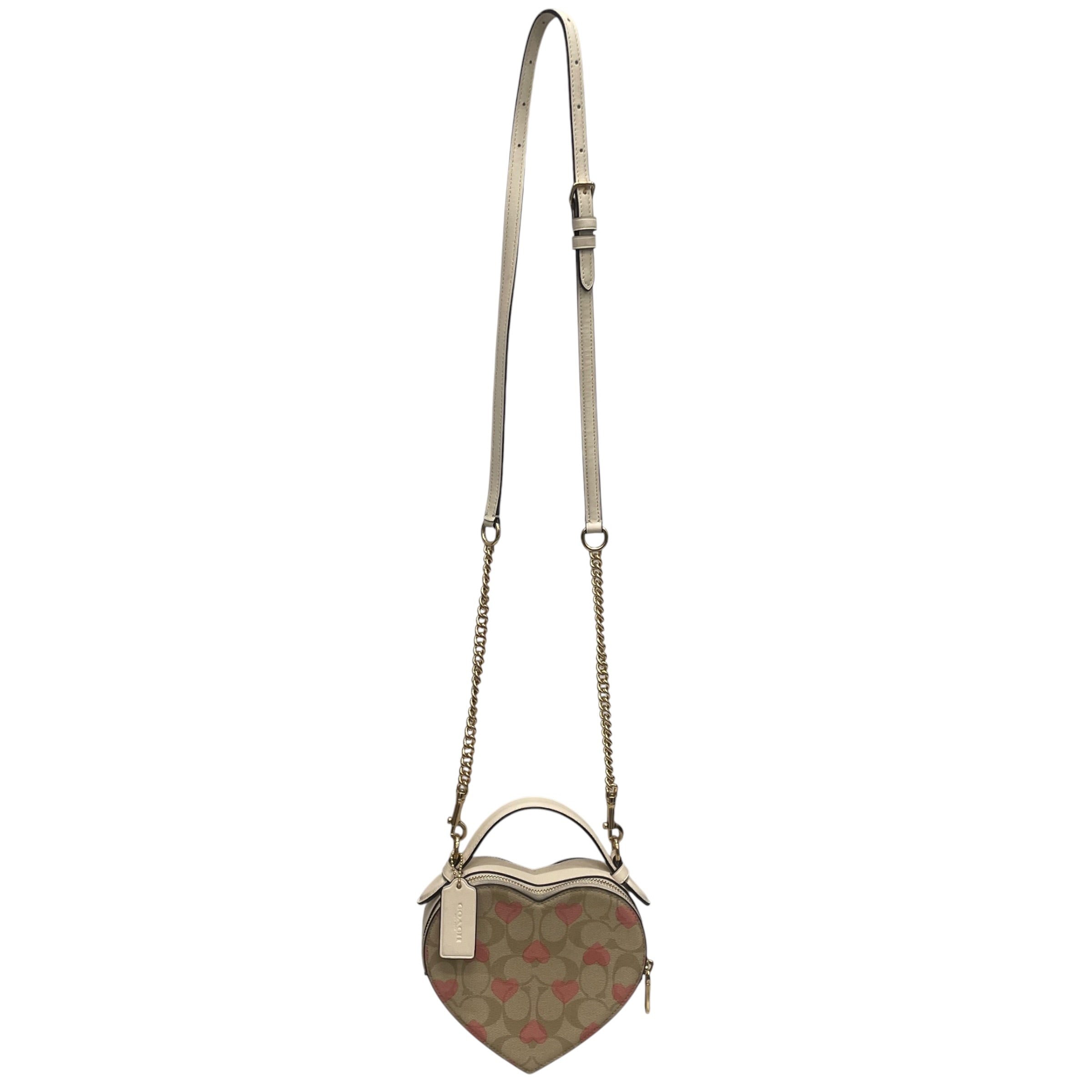 COACH/Bag/Monogram/Leather/BEG/heart crossbody/top handle <3 view 2