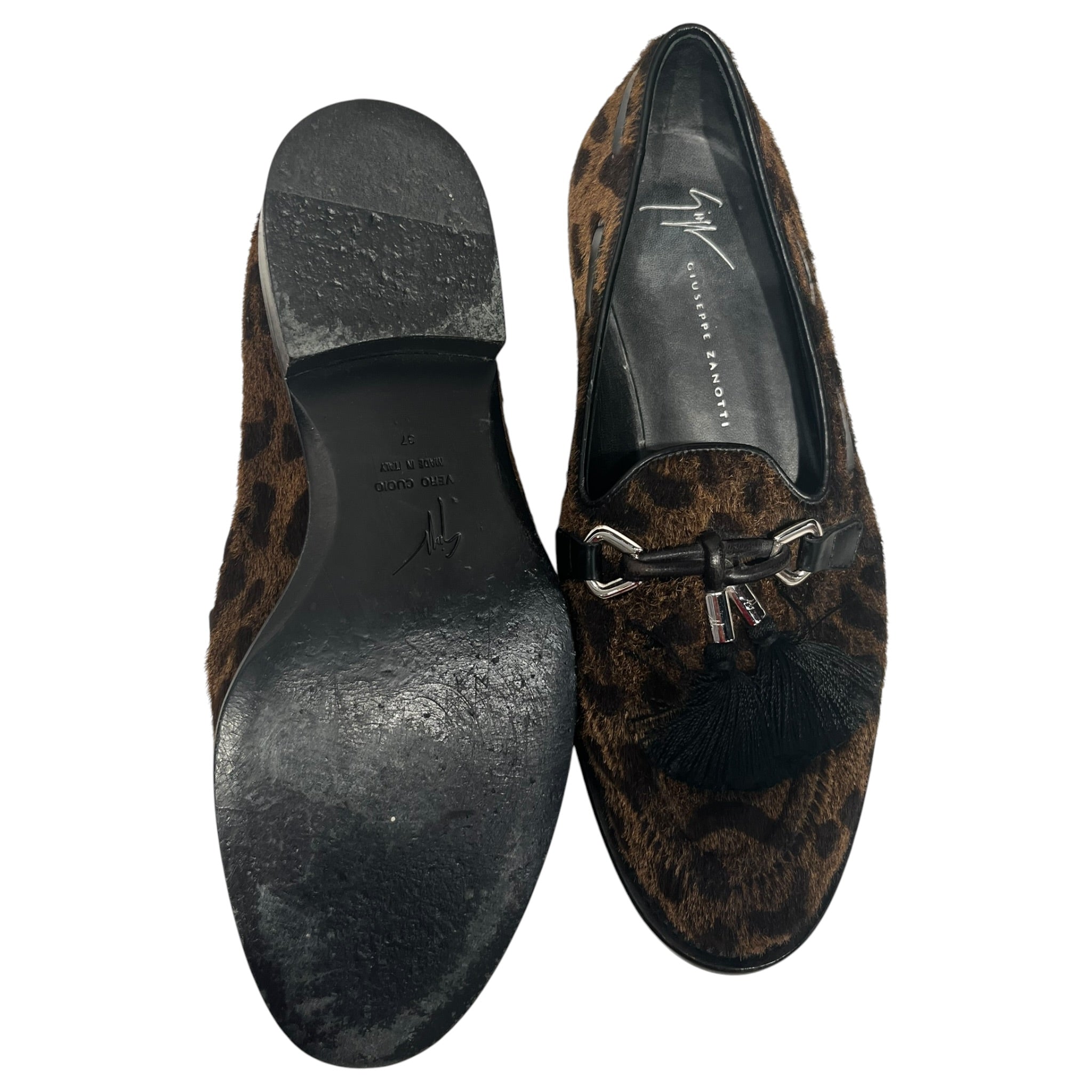 Giuseppe Zanotti/Loafers/EU 37/Leopard/BRW/leopard calf tassel loafer view 4