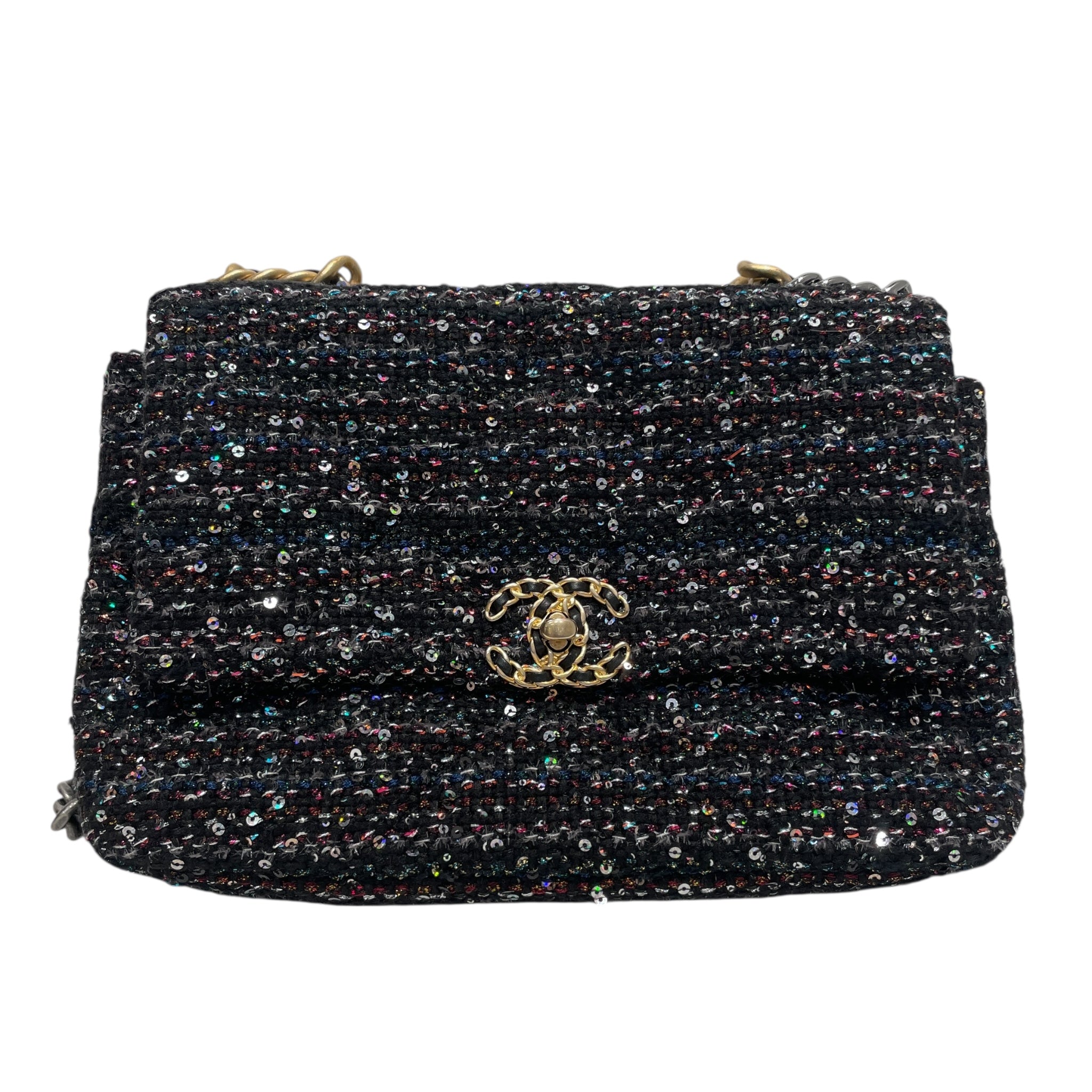 CHANEL/Cross Body Bag/All Over Print/BLK/TWEED view 1