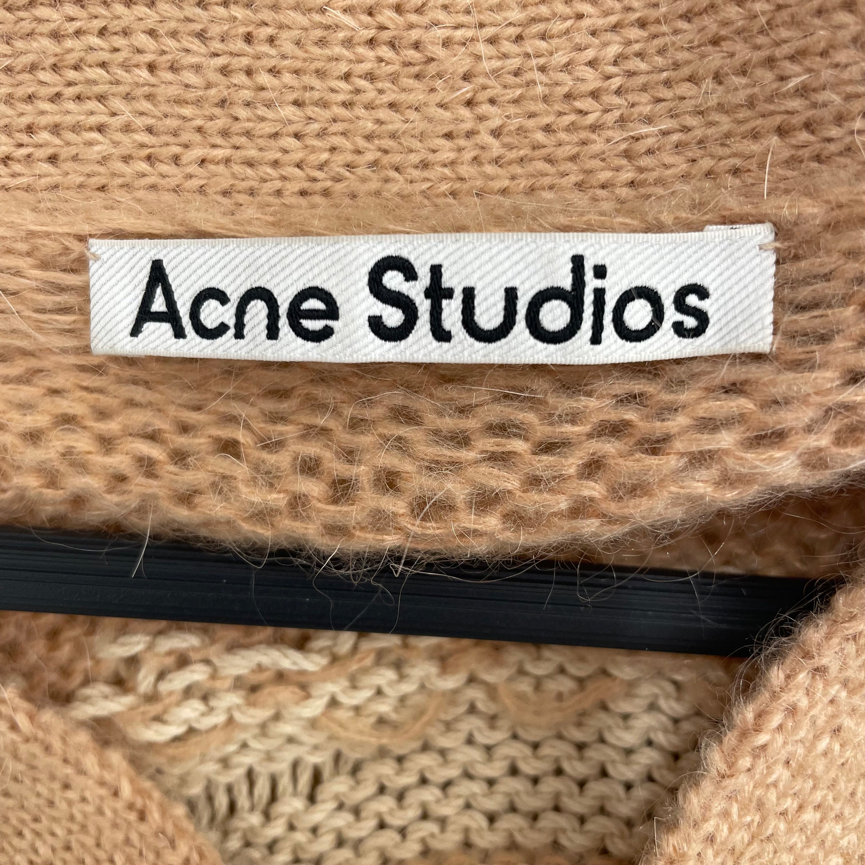 Acne Studios/Cardigan/XXS/Stripe/Mohair/BEG/LOOSE GAGE MOHAIR BLEND BG BTN view 3