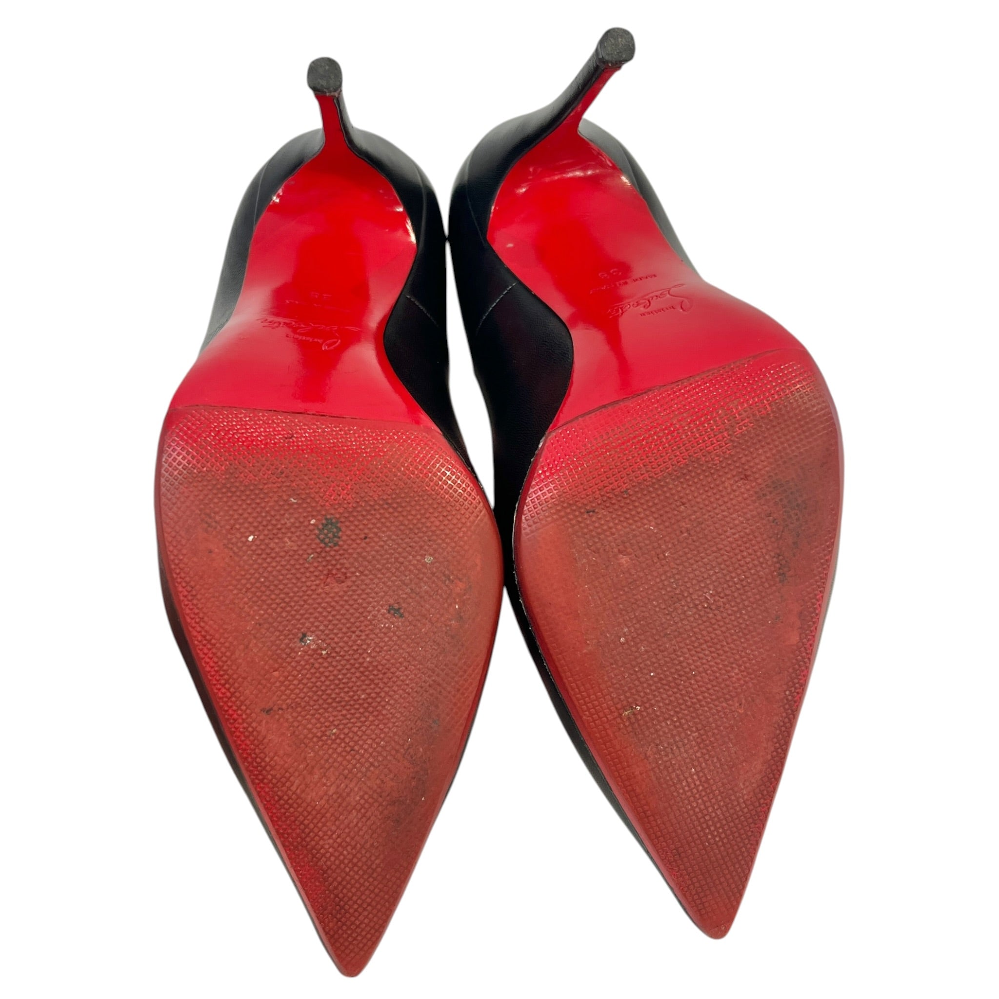 Christian Louboutin/Heels/EU 38/Leather/BLK/Pointed-Toe/NAPPA PIGALLE view 5