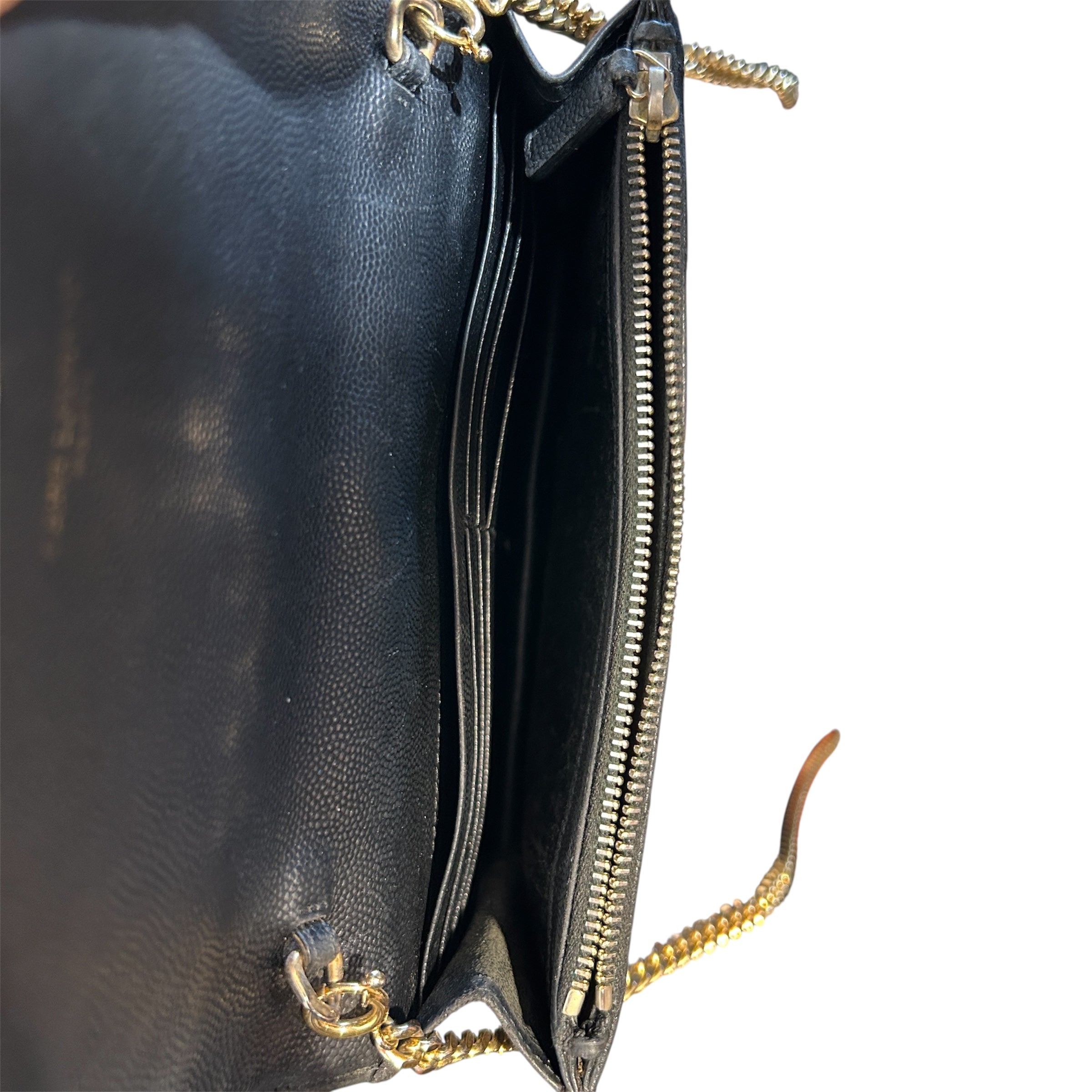 YVES SAINT LAURENT/Clutch Bag/Leather/BLK/Wallet On Clutch view 4
