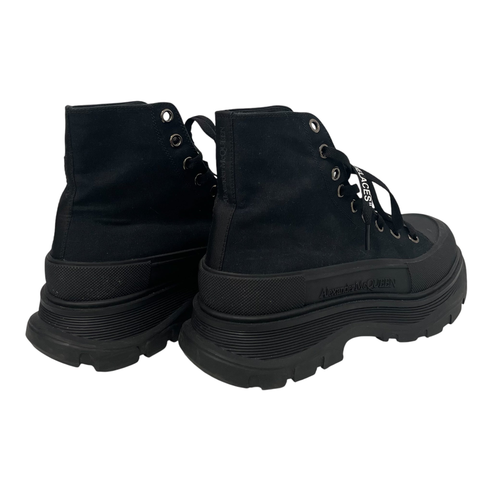 Alexander McQueen/Lace Up Boots/US 9/Cotton/BLK/RUBBERTOE view 2