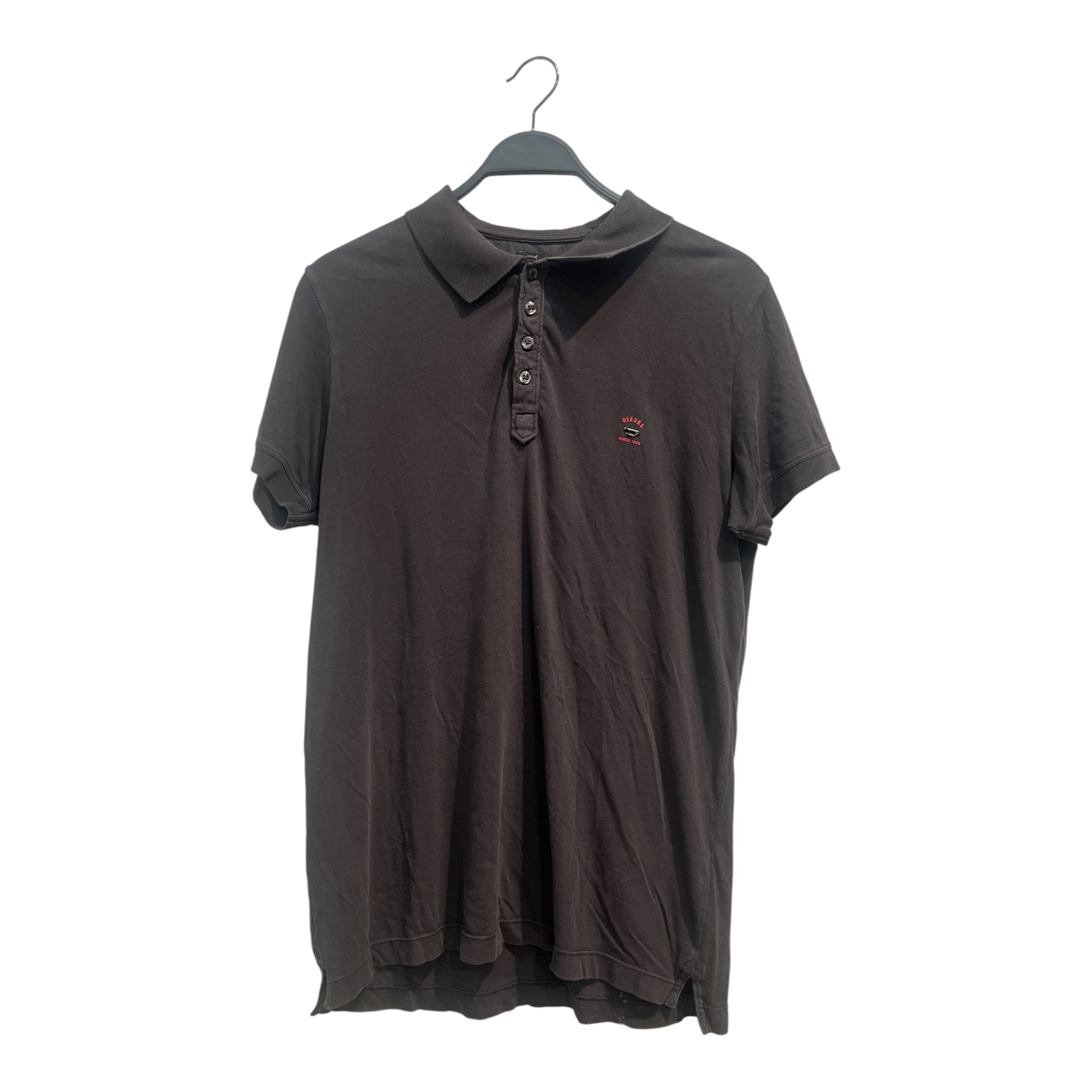 DIESEL/Polo Shirt/L/Cotton/GRY/METAL LOGO ON HEART view 1