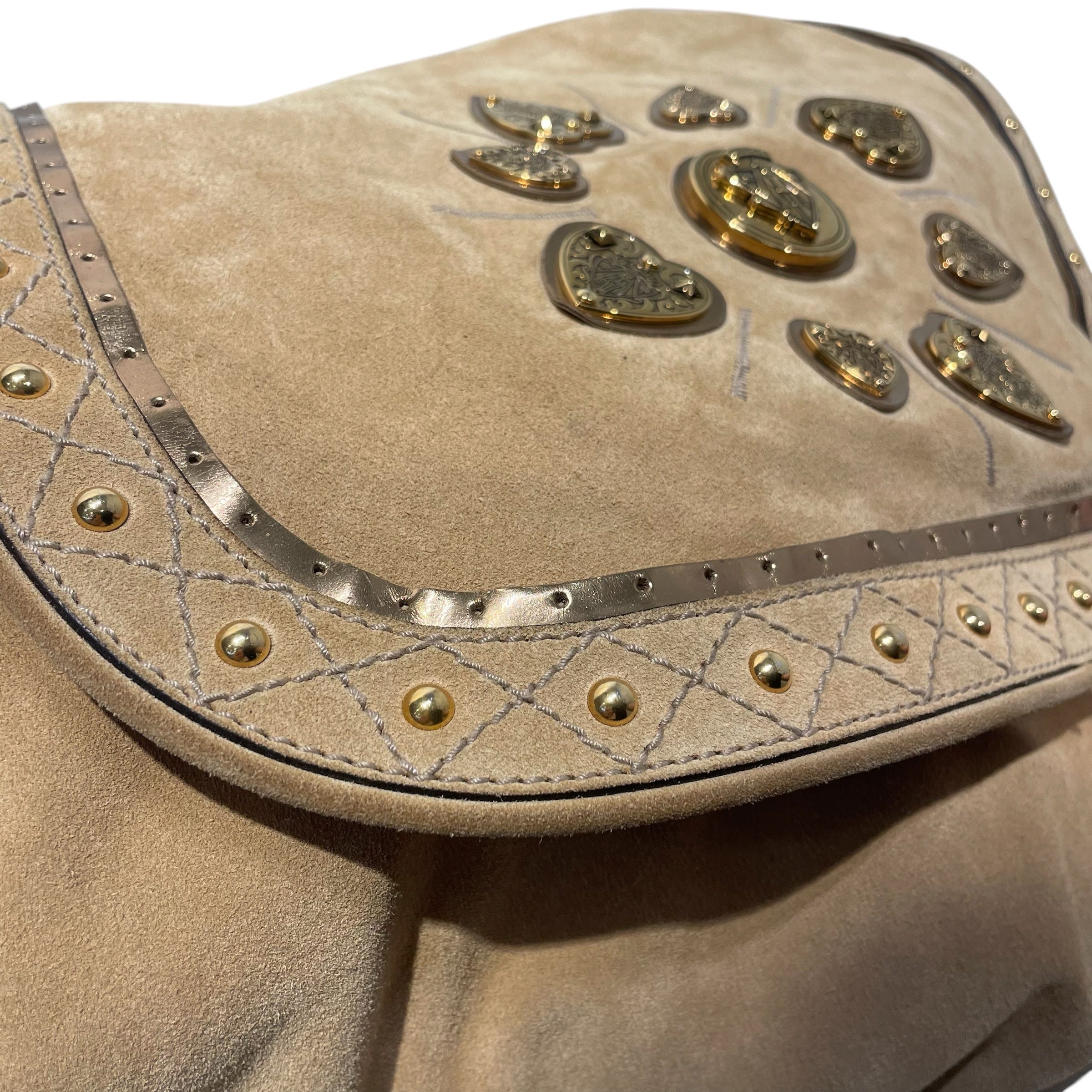 GUCCI/Hand Bag/Suede/BEG/gucci Irina Babouska shoulder view 7
