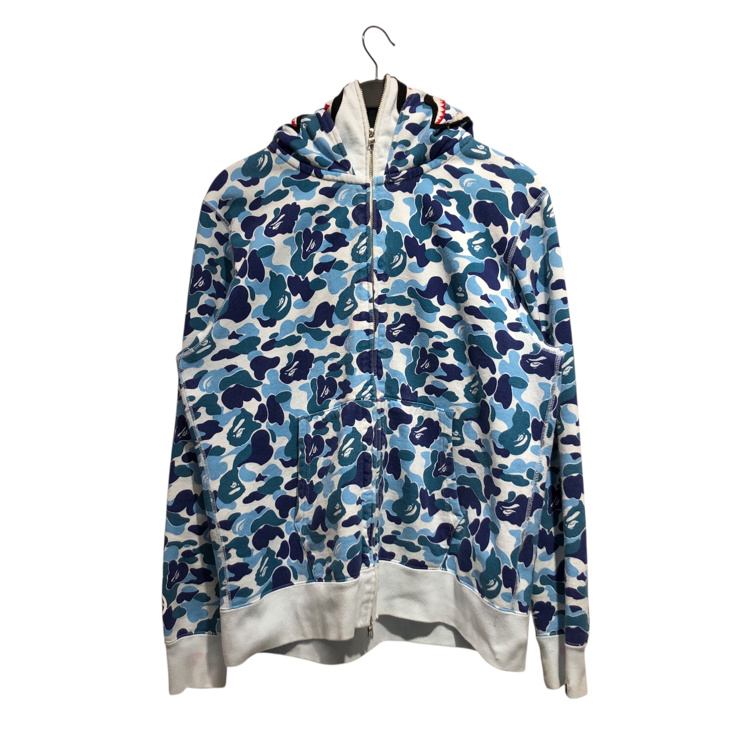 A BATHING APE/Heavy Cardigan/L/Camouflage/Cotton/BLU/ view 1