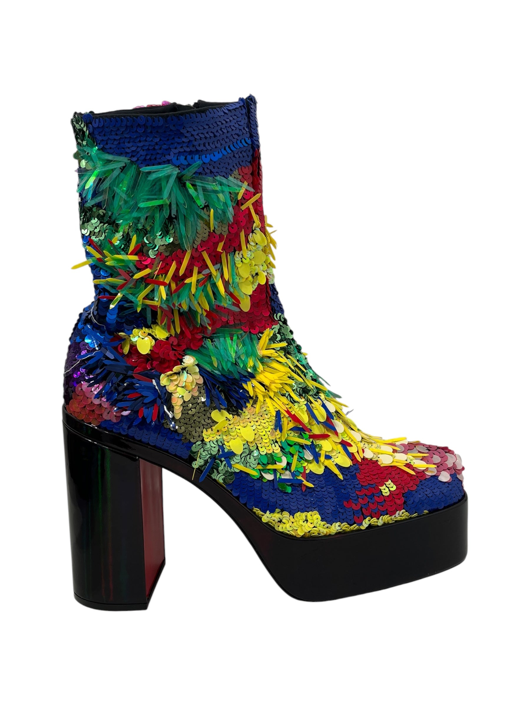 Christian Louboutin/Boots/EU 46/MLT/Side Zip/SEQUIN PLATFORM HEEL view 5