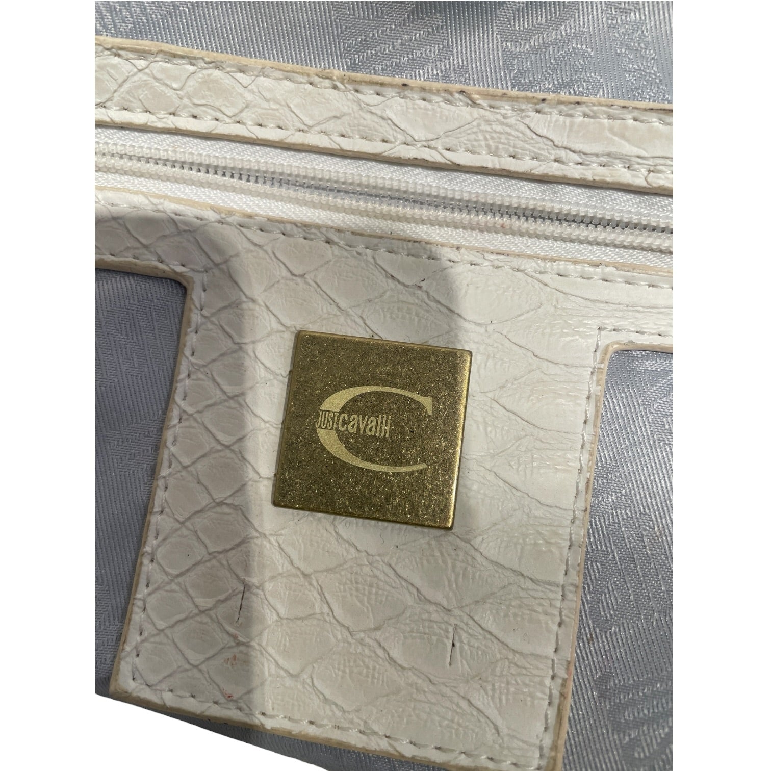 JUST CAVALLI/Hand Bag/Cotton/NVY/Top Handle Y2K Denim Bag view 3