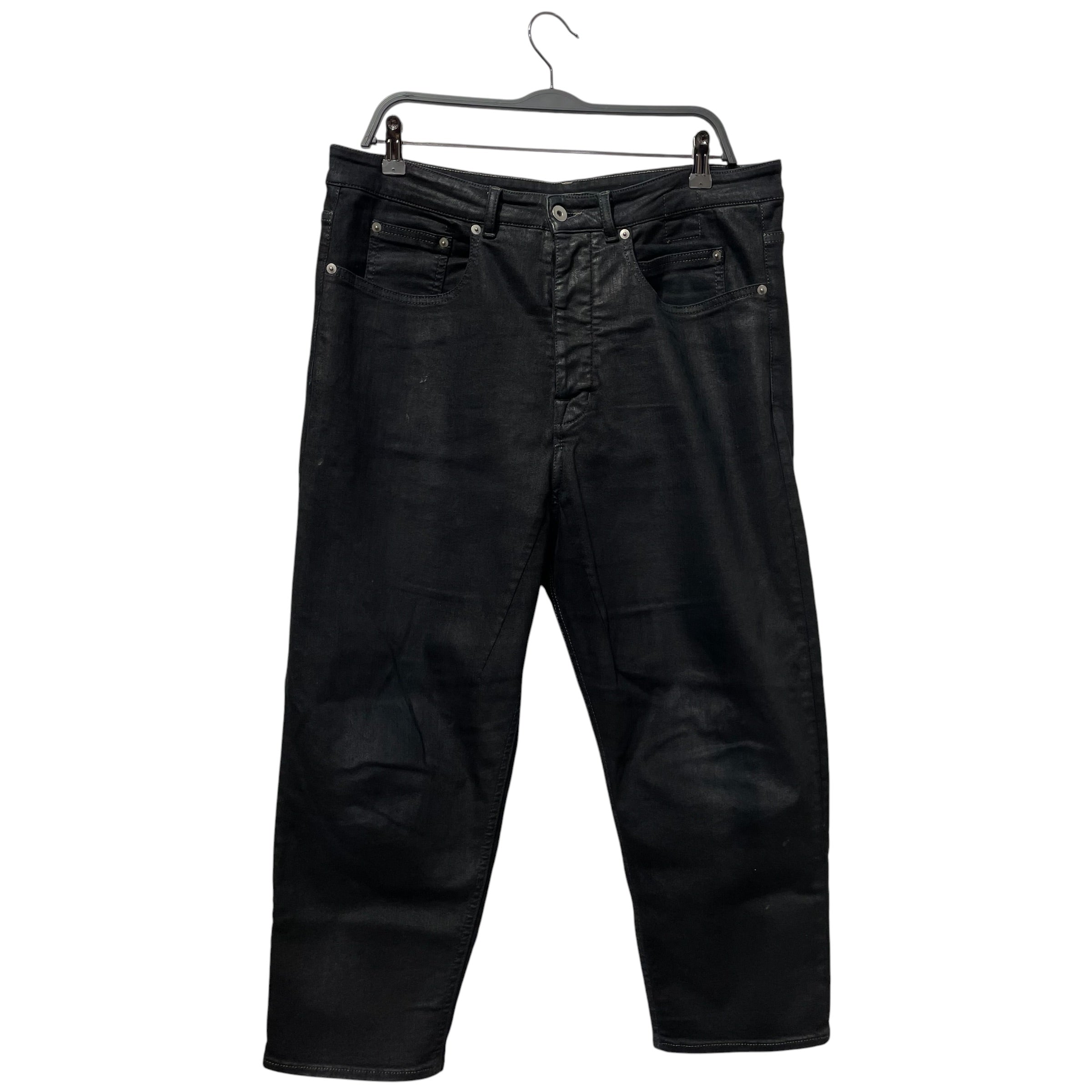 RICK OWENS DRKSHDW/Cropped Pants/30/Denim/BLK/'tecubat' waxed collapse cut view 1