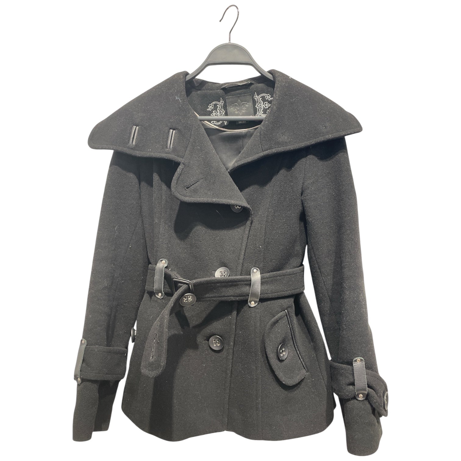 MACKAGE/Coat/XS/Wool/BLK/Belted on wrist and waist view 1