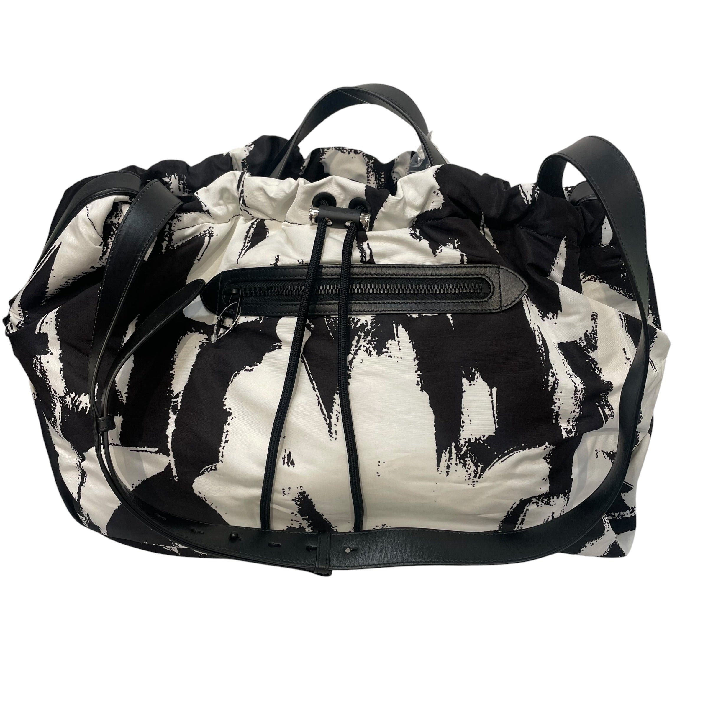 Alexander McQueen/Boston Bag/All Over Print/Nylon/WHT/BLACK DETAILS SCRUNCHED OPNING view 1