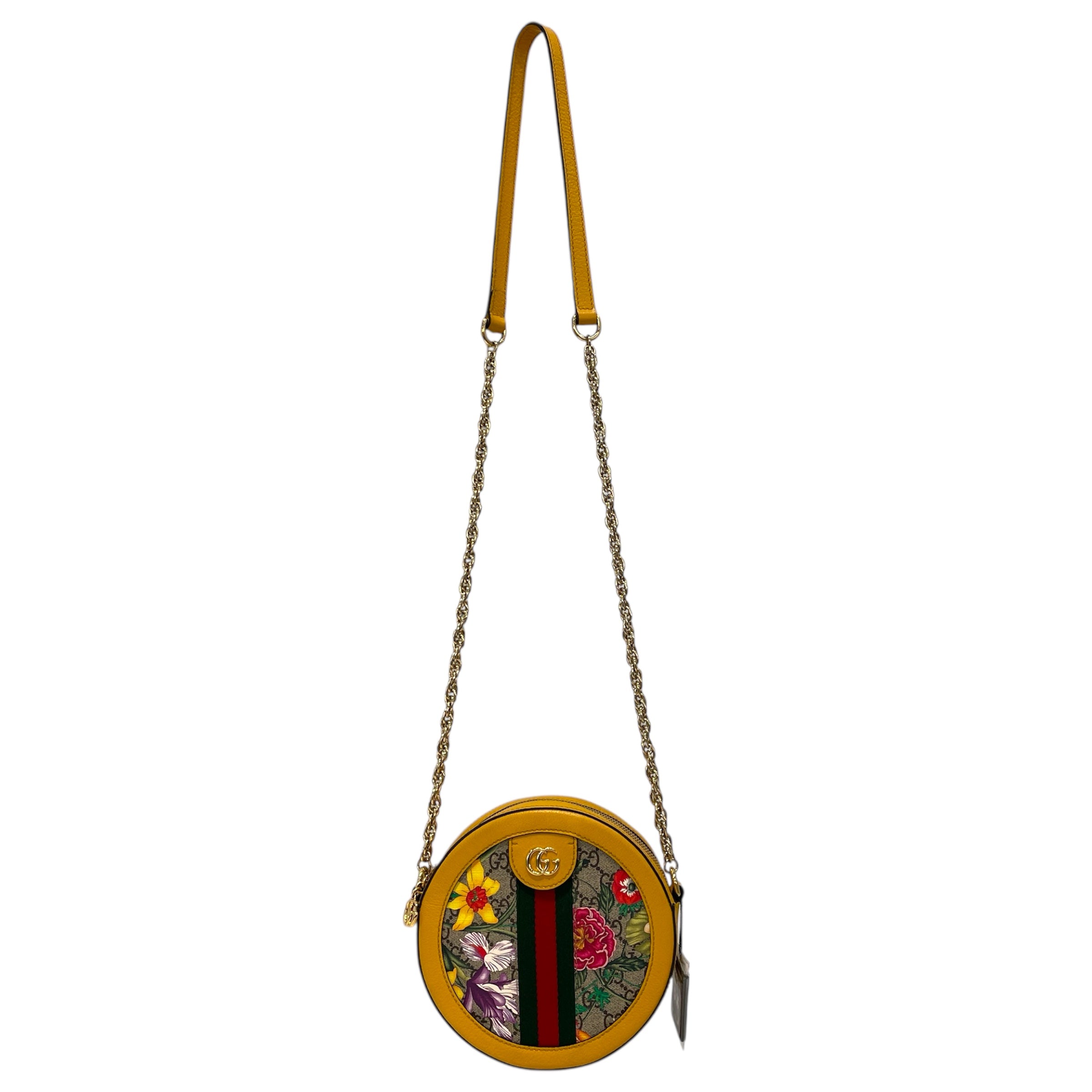 GUCCI/Cross Body Bag/Floral Pattern/Leather/MLT/Ophidia Mini GG Flora Round view 1