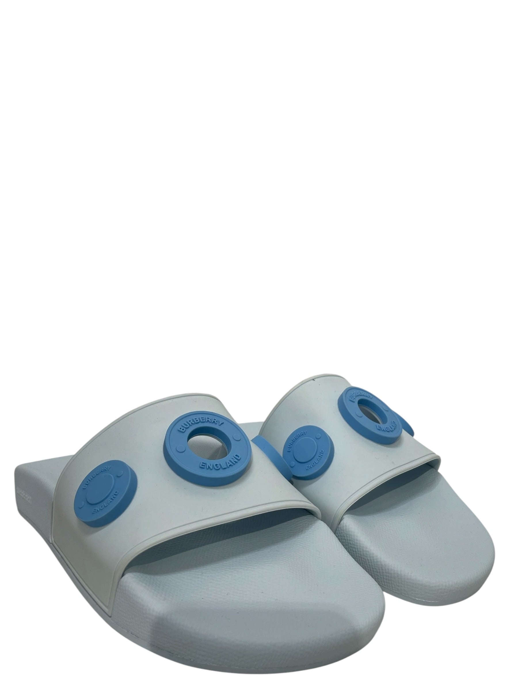 BURBERRY/Sandals/US 9/BLU/Pale Blue, Circle Rubber Logo view 1