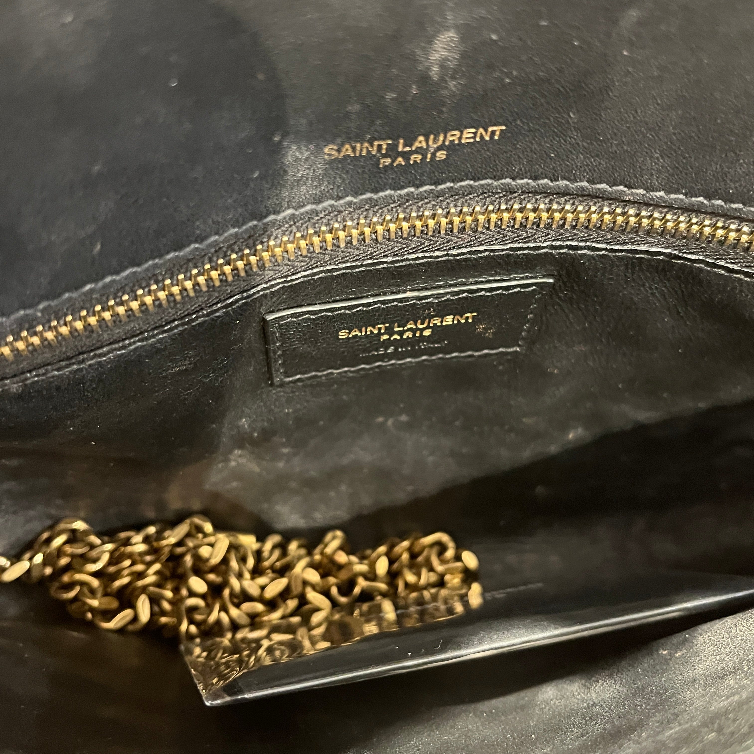 YVES SAINT LAURENT/Hand Bag/BLK/RAFFA SHOULDER BAG WOVEN GOLD view 5