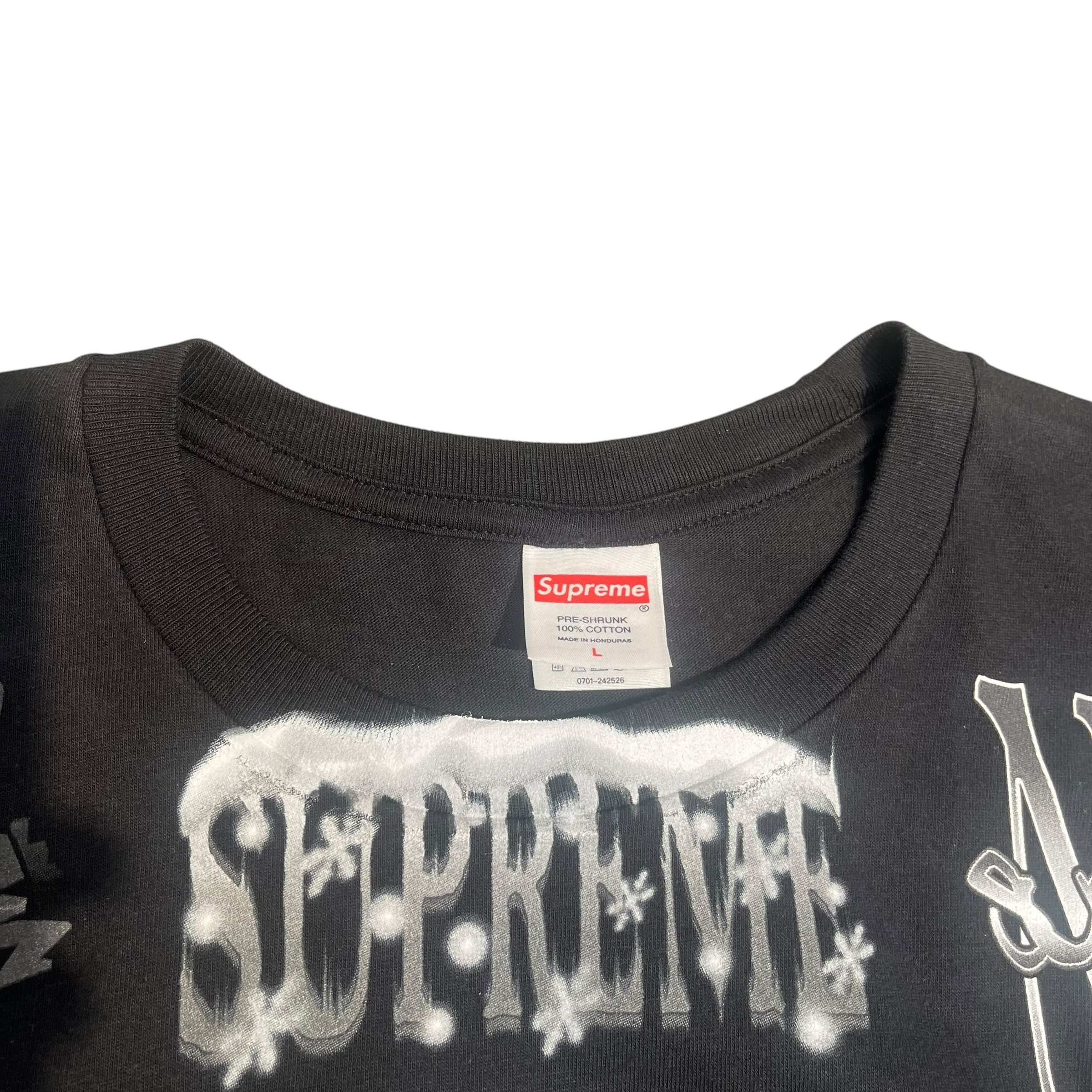 Supreme/T-Shirt/L/Cotton/BLK/All Over Print/GRAPHIC DESIGN ALL OVER view 3