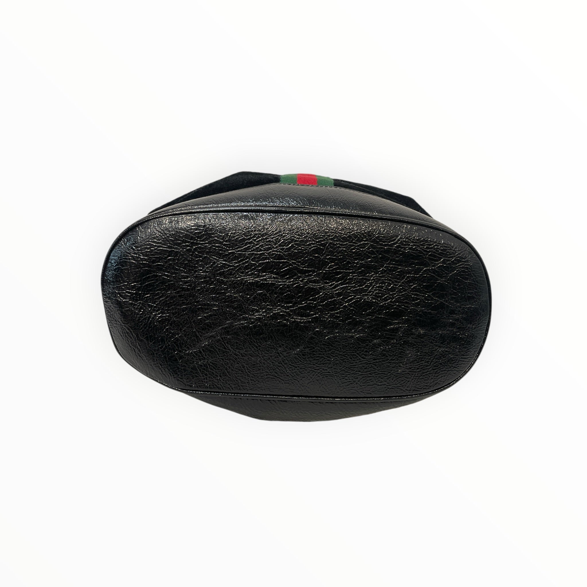 GUCCI/Hand Bag/Suede/BLK/rajah bucket view 3