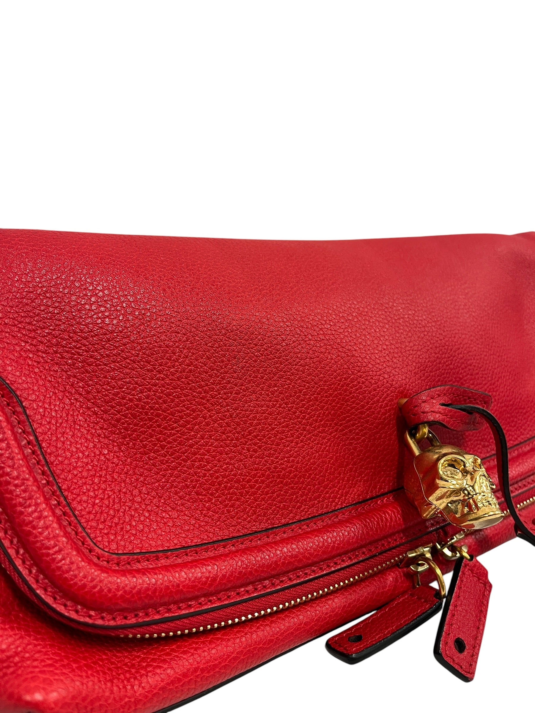 Alexander McQueen/Clutch Bag/Leather/RED/SKULL PADLOCK CLUTCH view 6