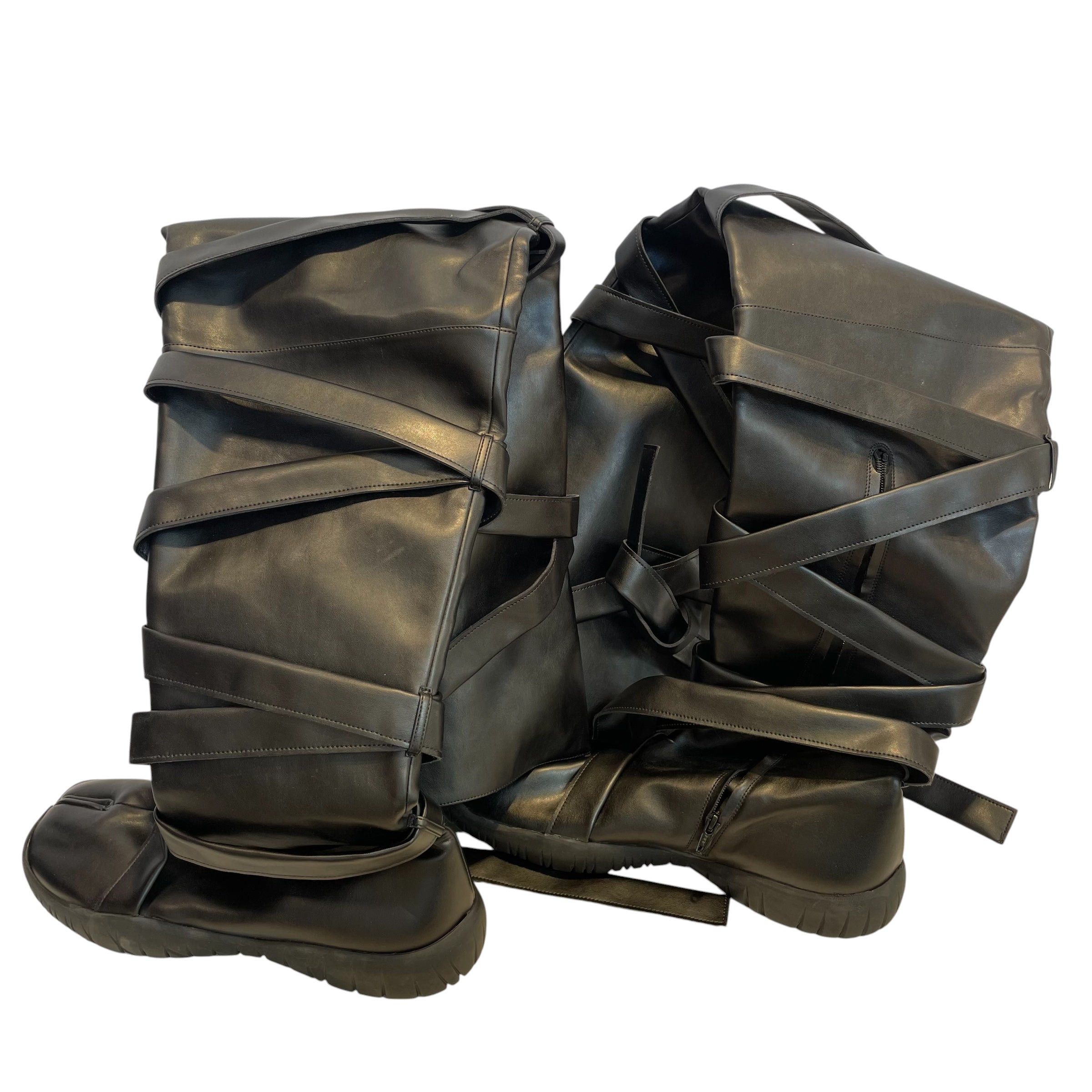 Maison Margiela/Long Boots/EU 40/Leather/BLK/TIES ALL OVR, THIGH HIGH view 2