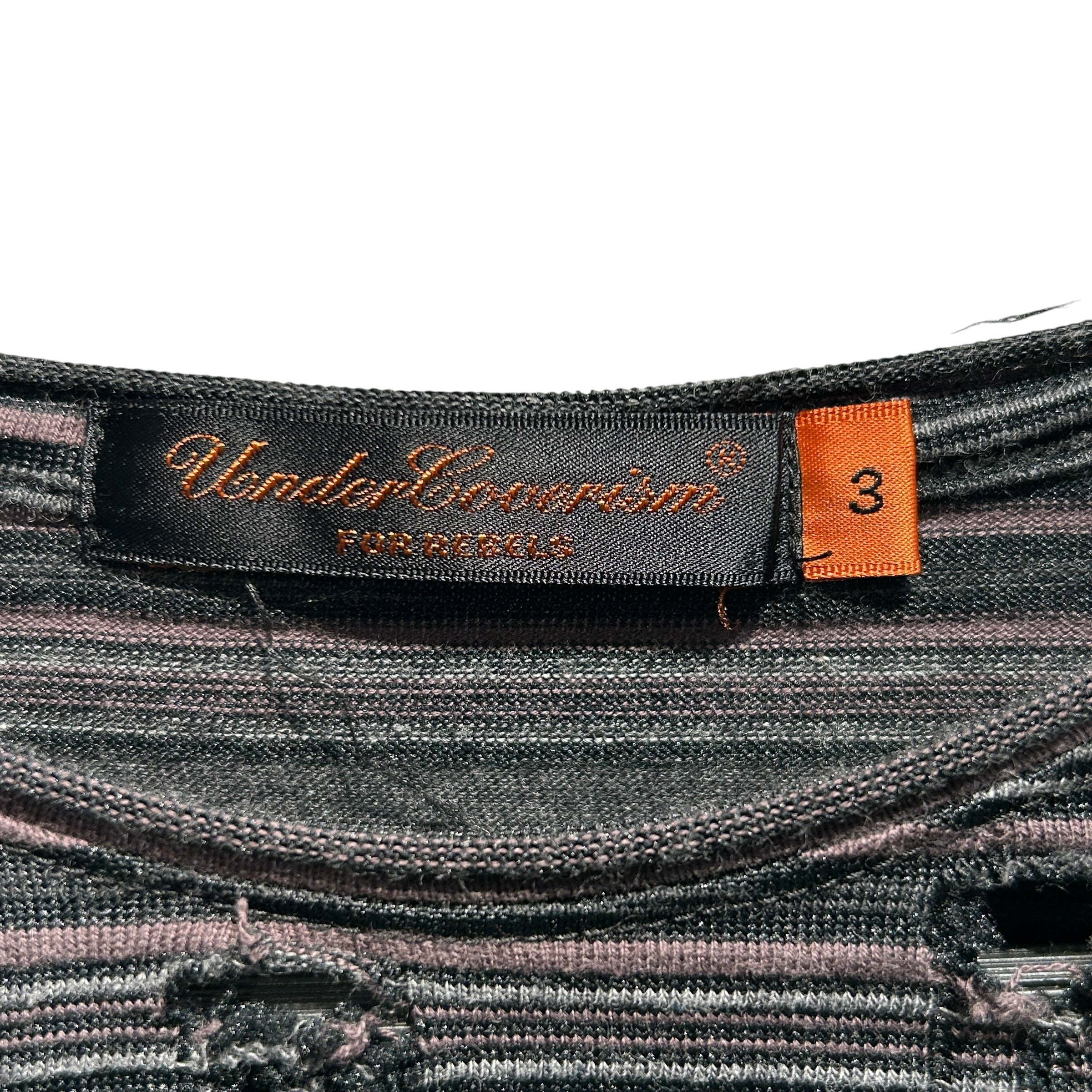 UNDERCOVERISM/LS T-Shirt/3/Cotton/BLK/Stripe/arts and crafts view 3