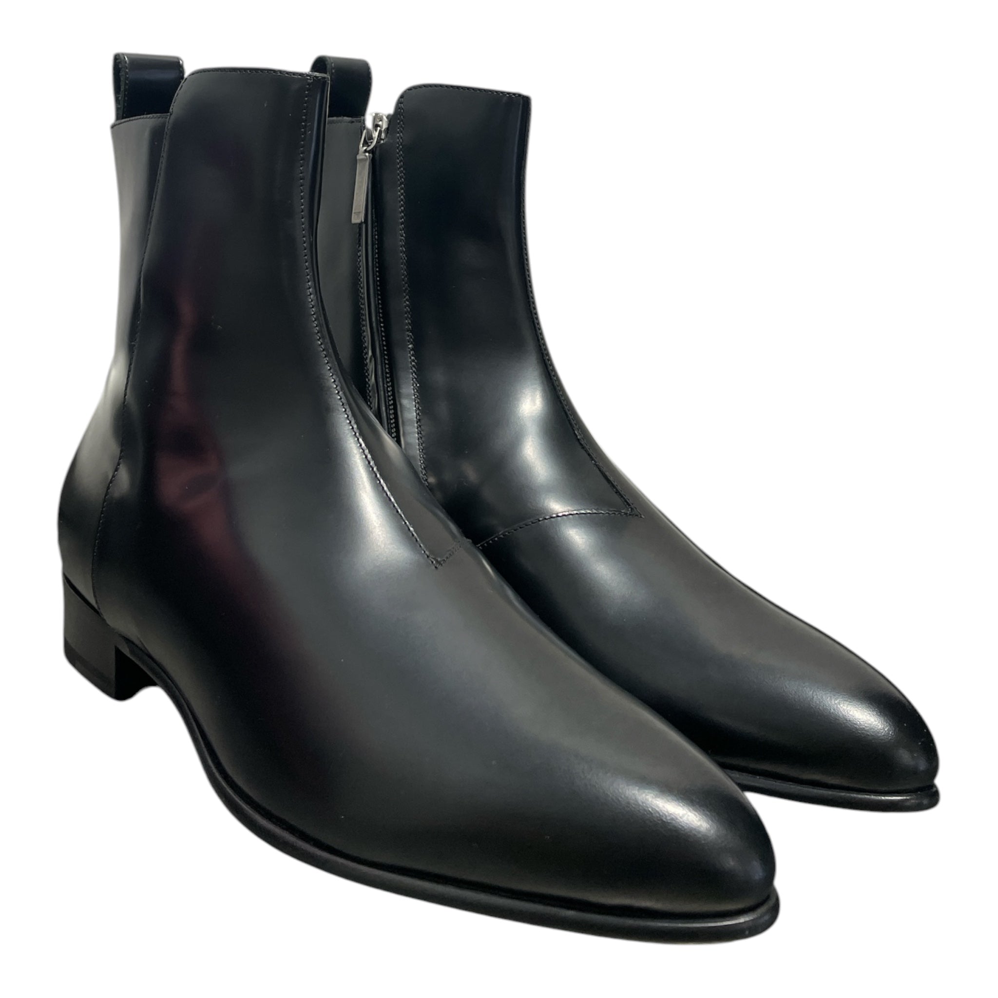 SAINT LAURENT/Boots/EU 43/Leather/BLK/Side Zip/WYAT SIDE-ZIP view 1