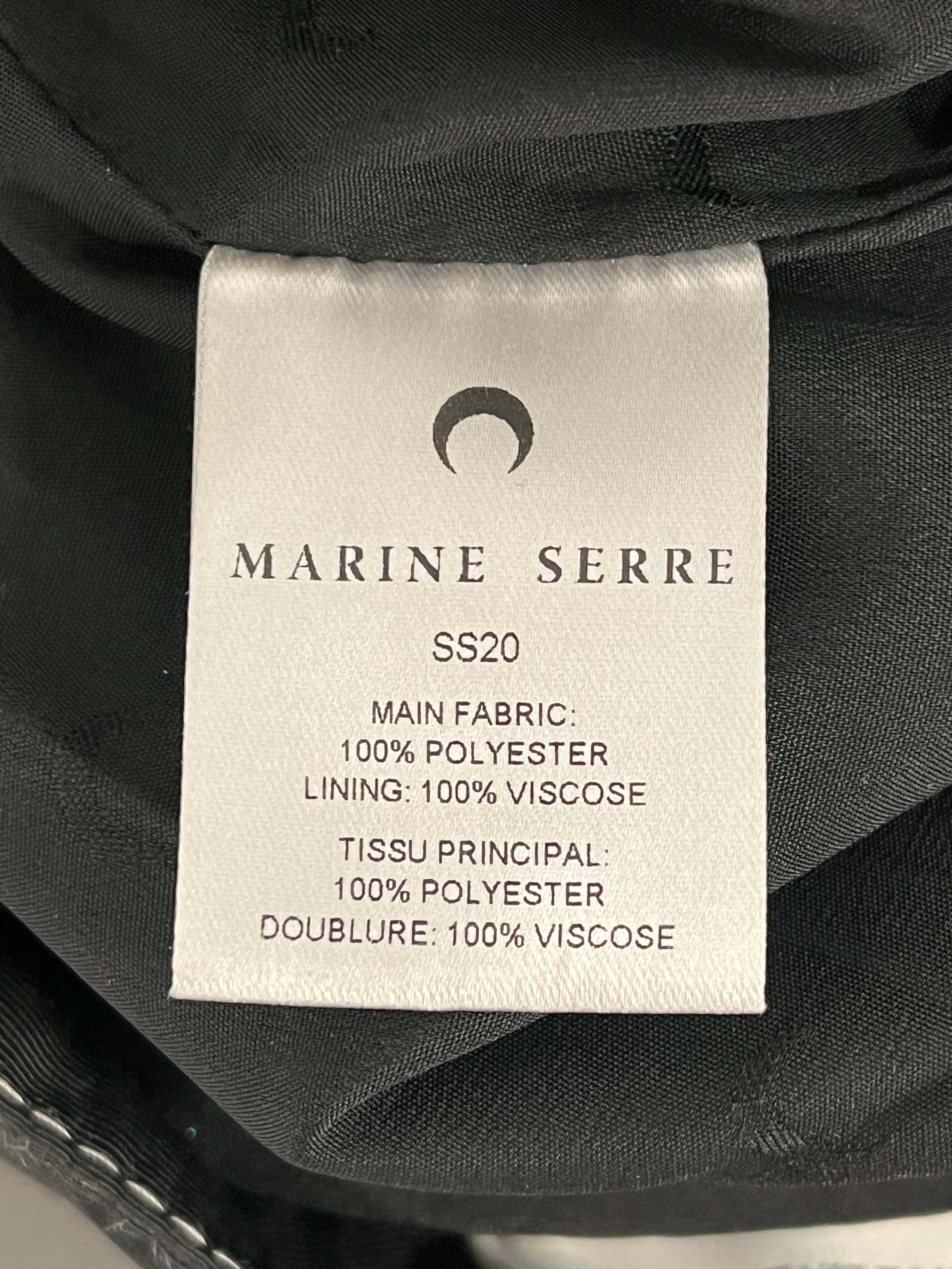 MARINE SERRE/Skinny Pants/XS/Polyester/BLK/wood type design view 4
