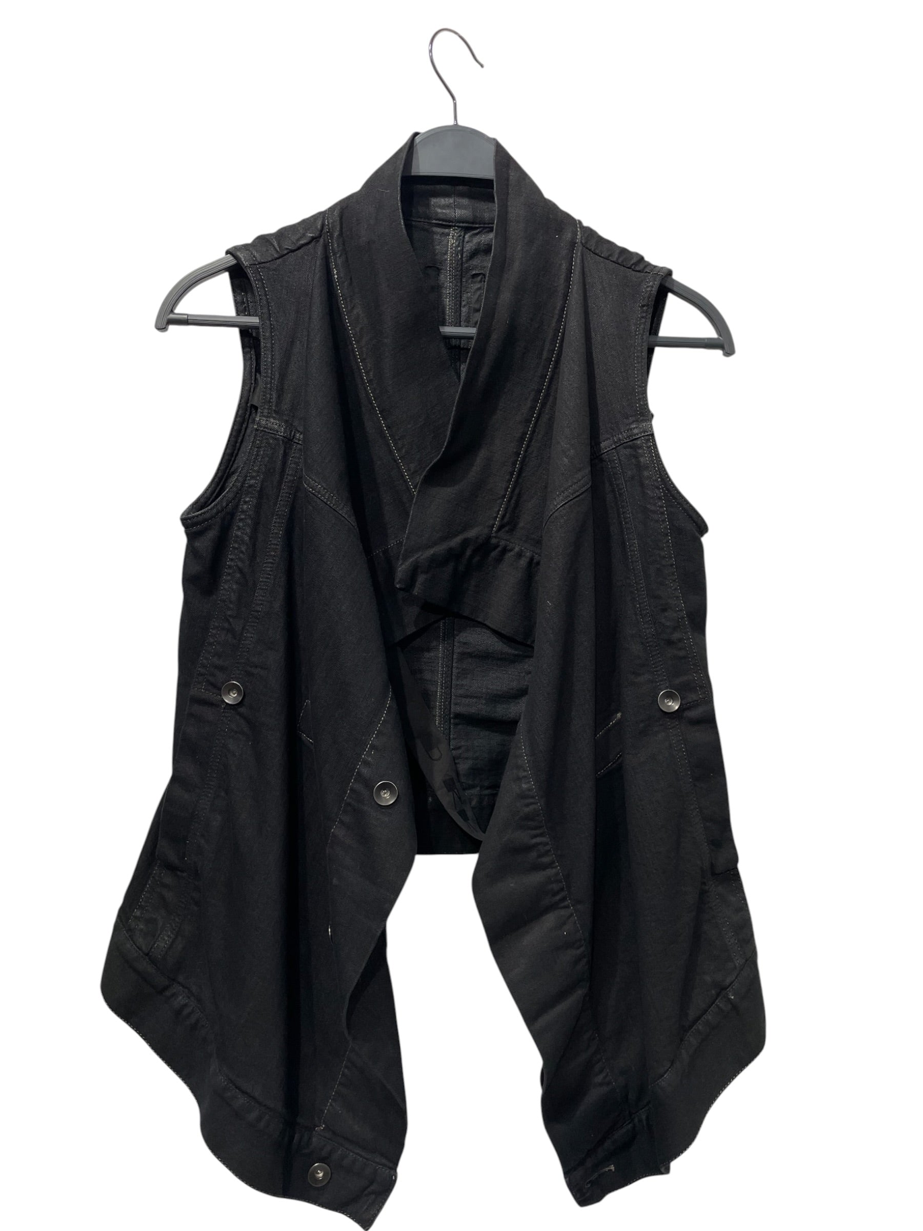 RICK OWENS DRKSHDW/Vest/L/Cotton/BLK/DRKSHDW Aysmertric Vest DS1702 view 1