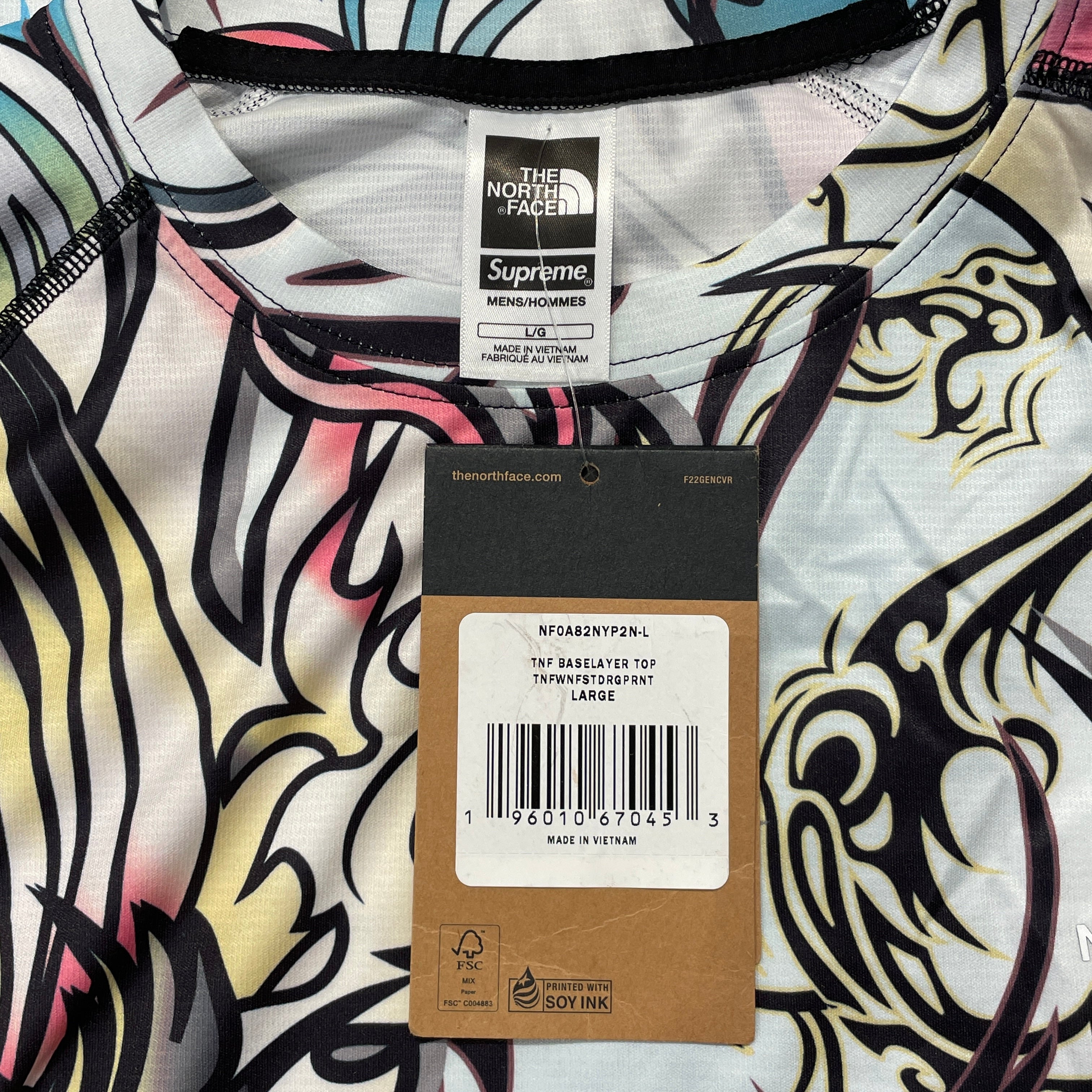 Supreme/THE NORTH FACE/LS T-Shirt/L/Polyester/MLT/All Over Print/DRAGON PRINT view 3