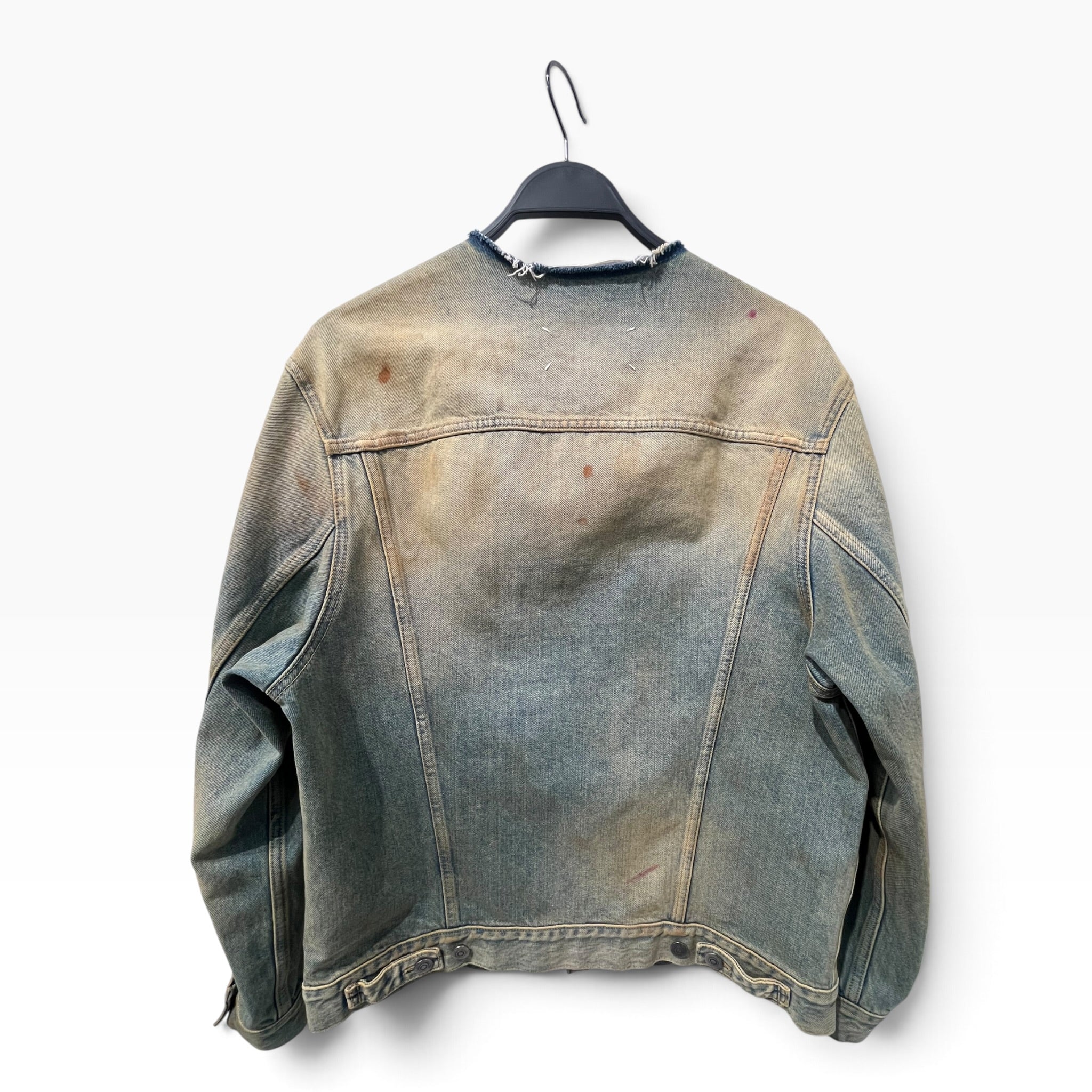 Maison Margiela/Denim Jkt/50/Cotton/IDG/Single Breasted/MUD WASH COLARLESS view 3