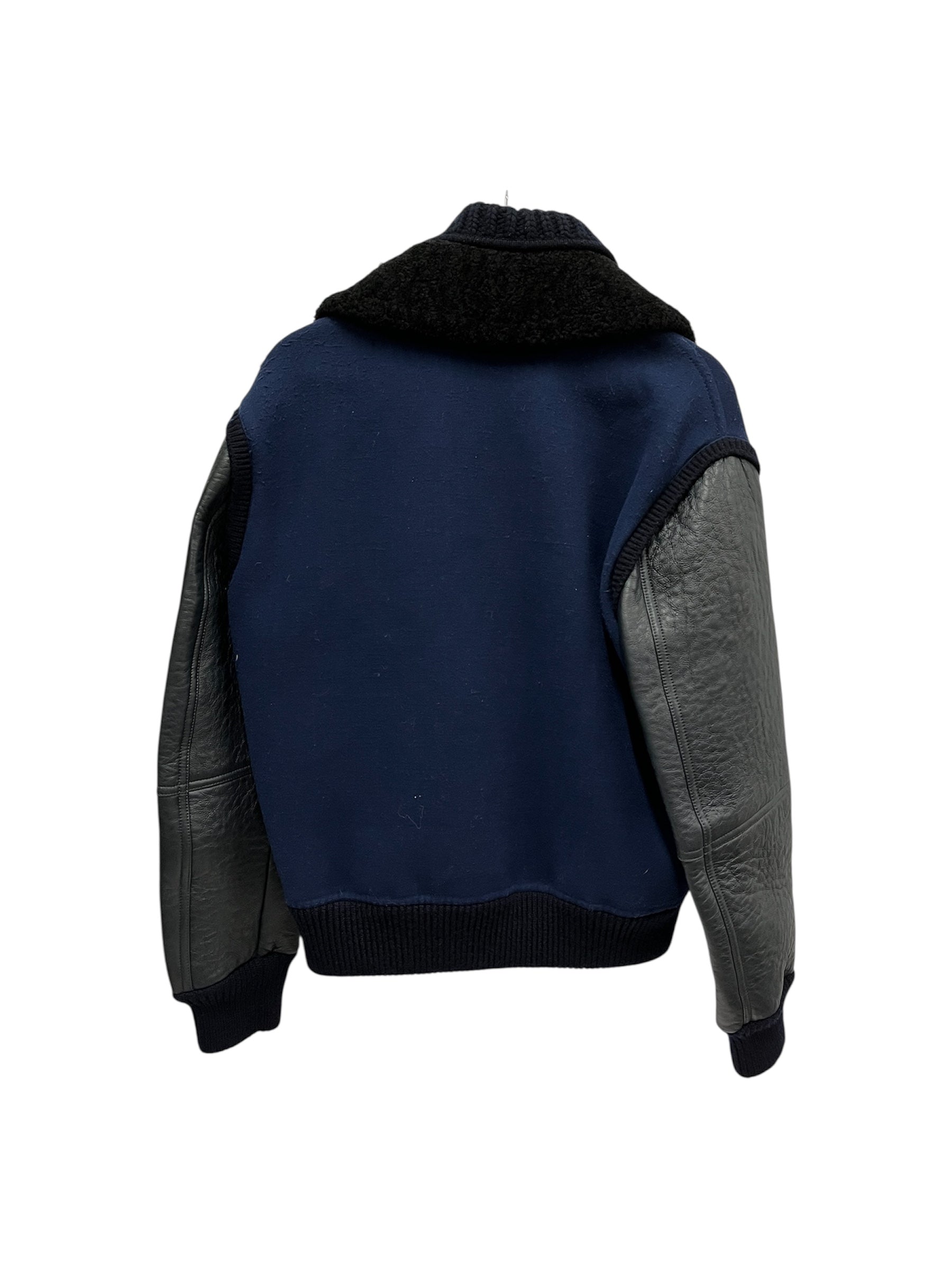 BURBERRY PRORSUM COLLECTION/Jacket/Leather/BLU/VARSETY JACKET LEATHER SLEEVE view 2