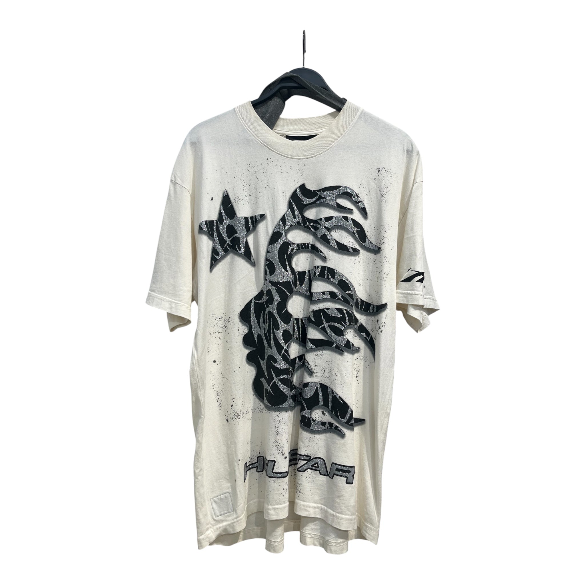 HELLSTAR/T-Shirt/L/Cotton/WHT/Graphic/GLITTER FACE view 1
