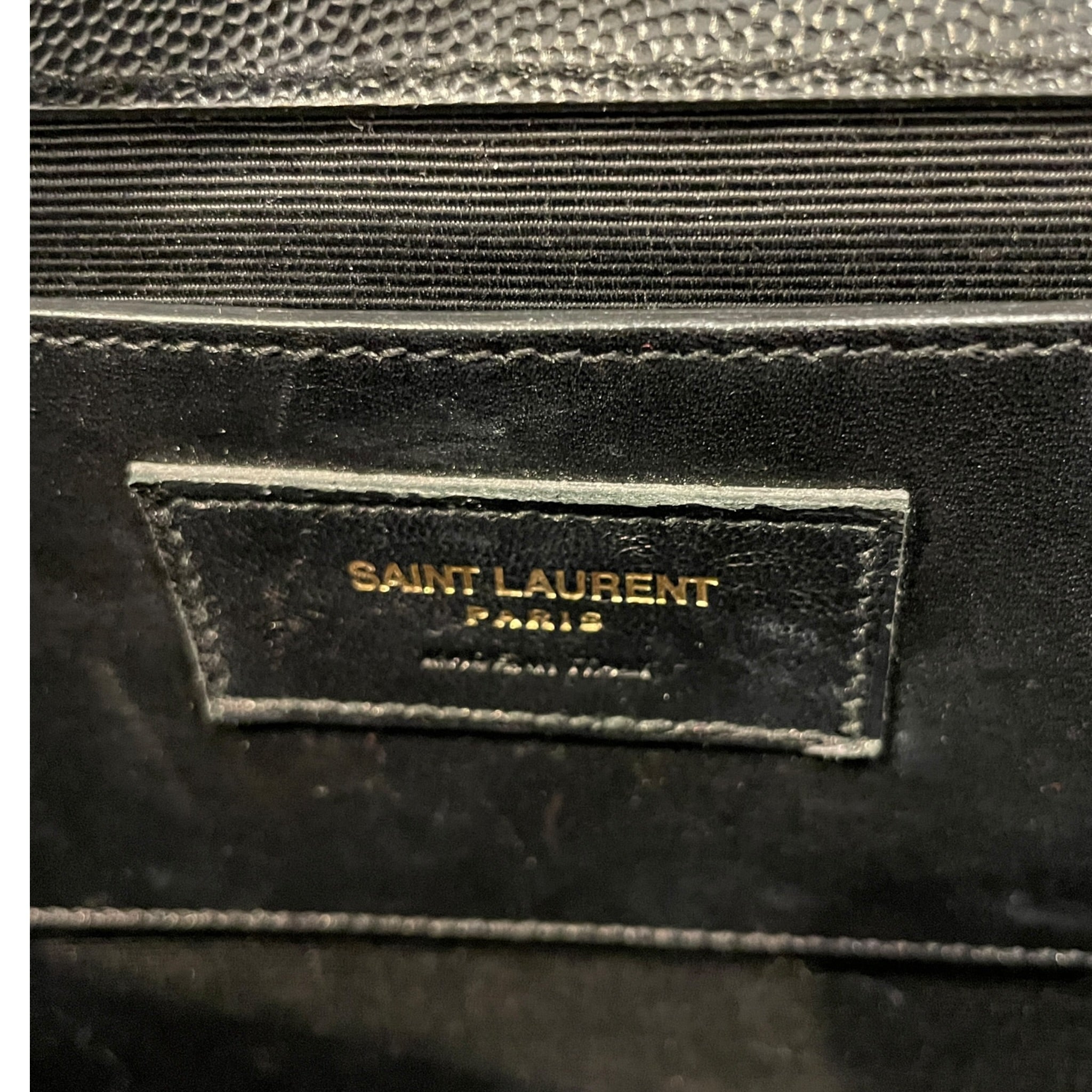 YVES SAINT LAURENT/Cross Body Bag/Leather/BLK/Gold Chain & YSL Logo view 3
