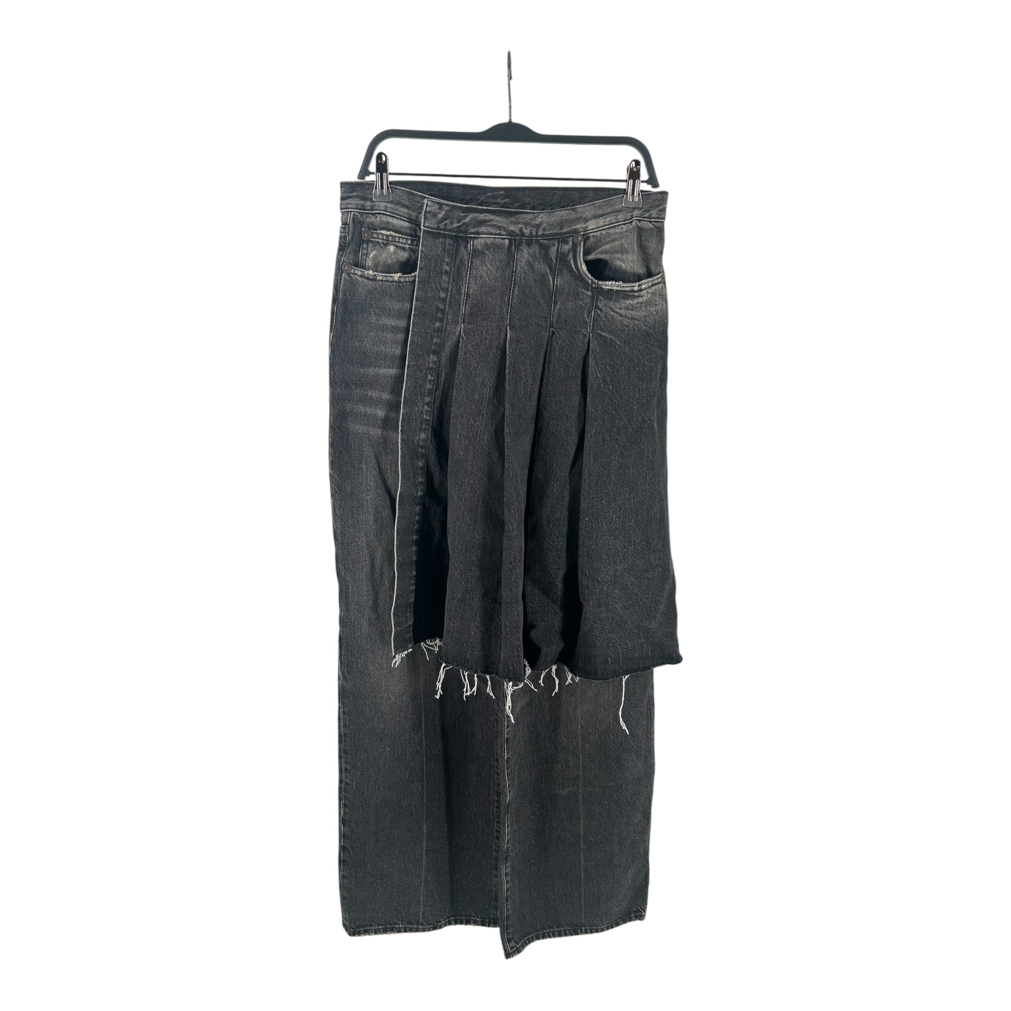 R13/Wide Leg Pants/27/Cotton/BLK/kilted jean view 1