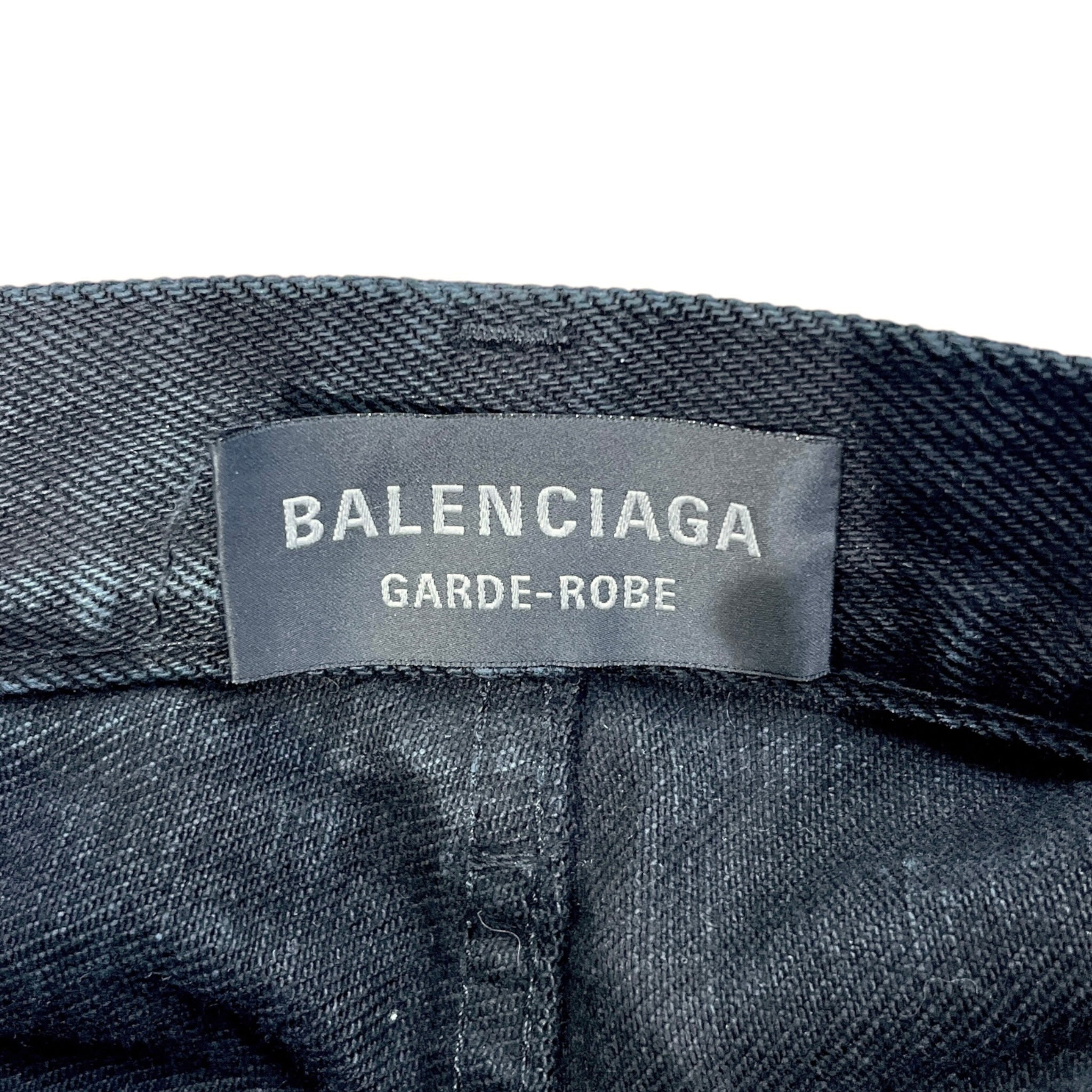 BALENCIAGA/Straight Pants/S/Denim/BLK/STACKED PLAIN JEANS BUTTON FLY view 4